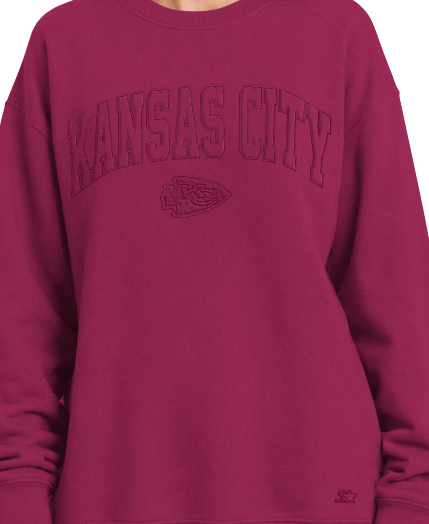 Women's Maroon Kansas City Chiefs Athleisure Oversized Fleece Sweatshirt