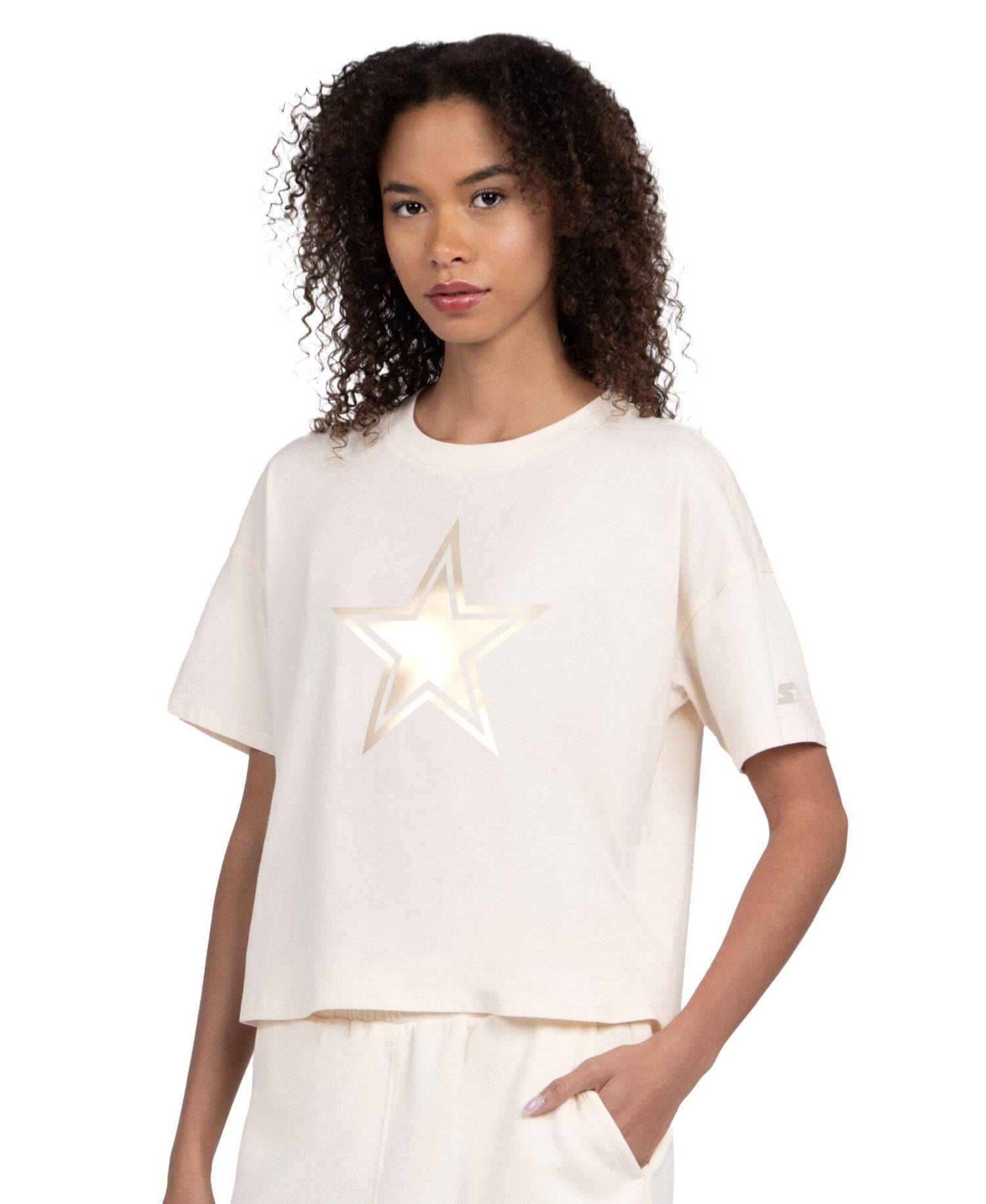 Women's Cream Dallas Cowboys Pastel Travel Boxy Cropped T-Shirt