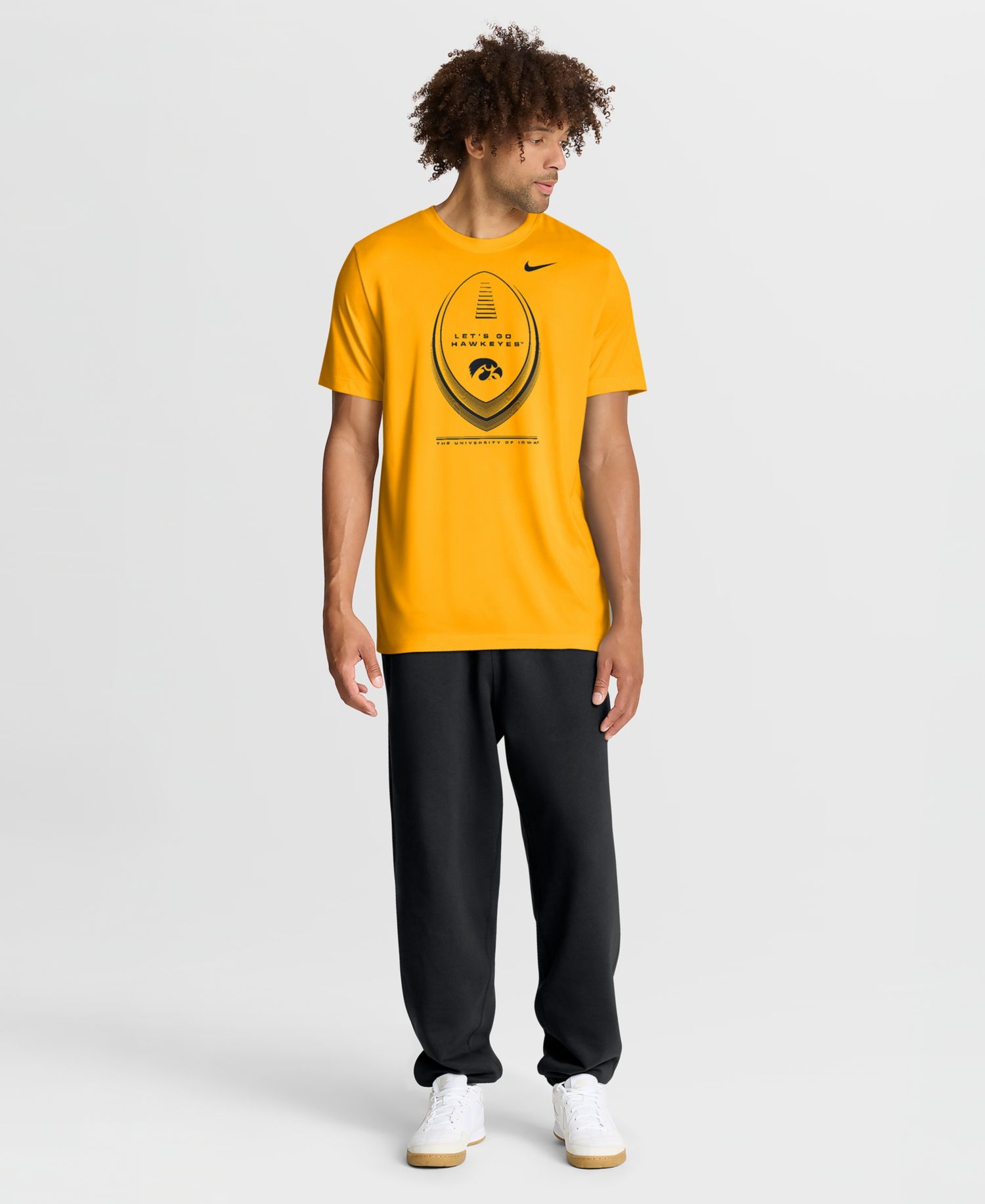Men's Gold Iowa Hawkeyes Primetime Legend Football Icon Dri-FIT T-Shirt