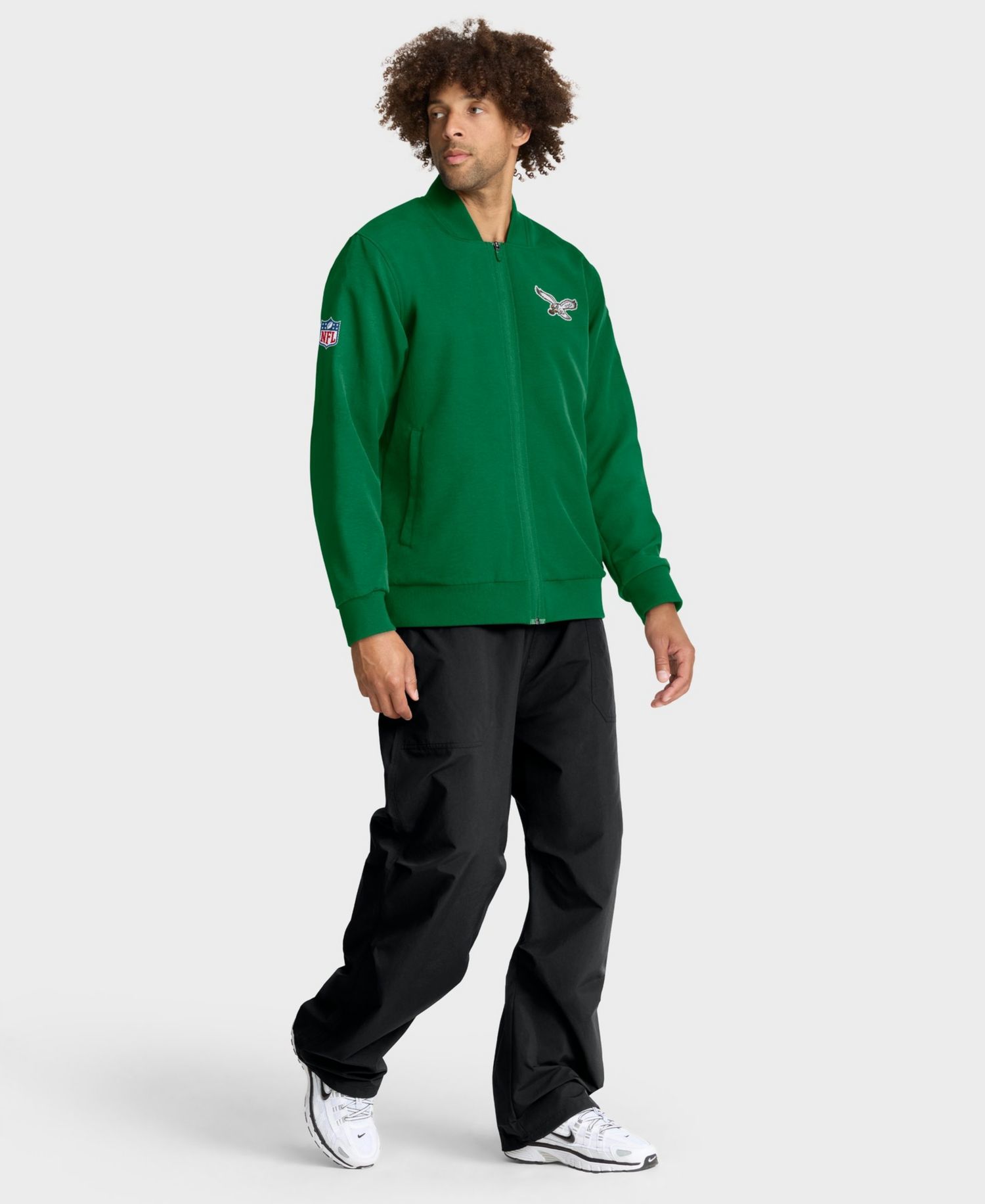 Men's Kelly Green Philadelphia Eagles Sideline Powerful Blocking Full-Zip Dri-FIT Bomber Jacket
