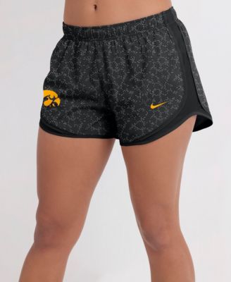 Women's Black Iowa Hawkeyes Tempo Pattern Dri-FIT Shorts