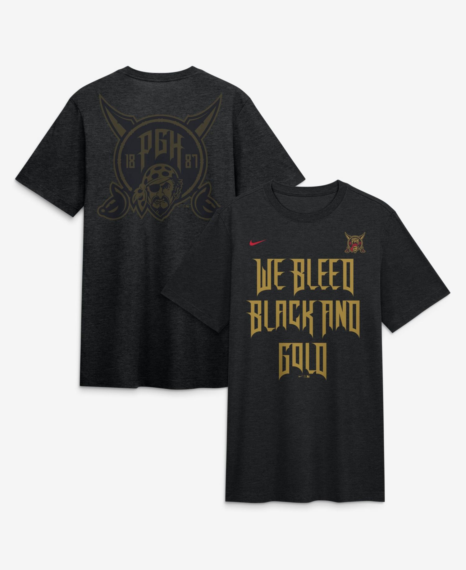 Men's Heather Black Pittsburgh Pirates City Connect Legacy Tri-Blend T-Shirt