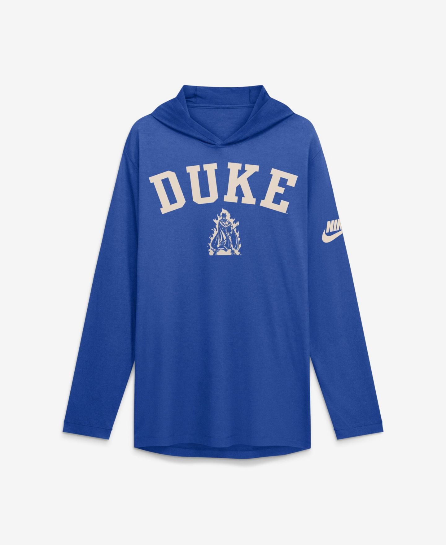 Мужская футболка Nike Royal Duke Blue Devils Legacy Arch Tri-Blend Long Sleeve Hooded — фото 1