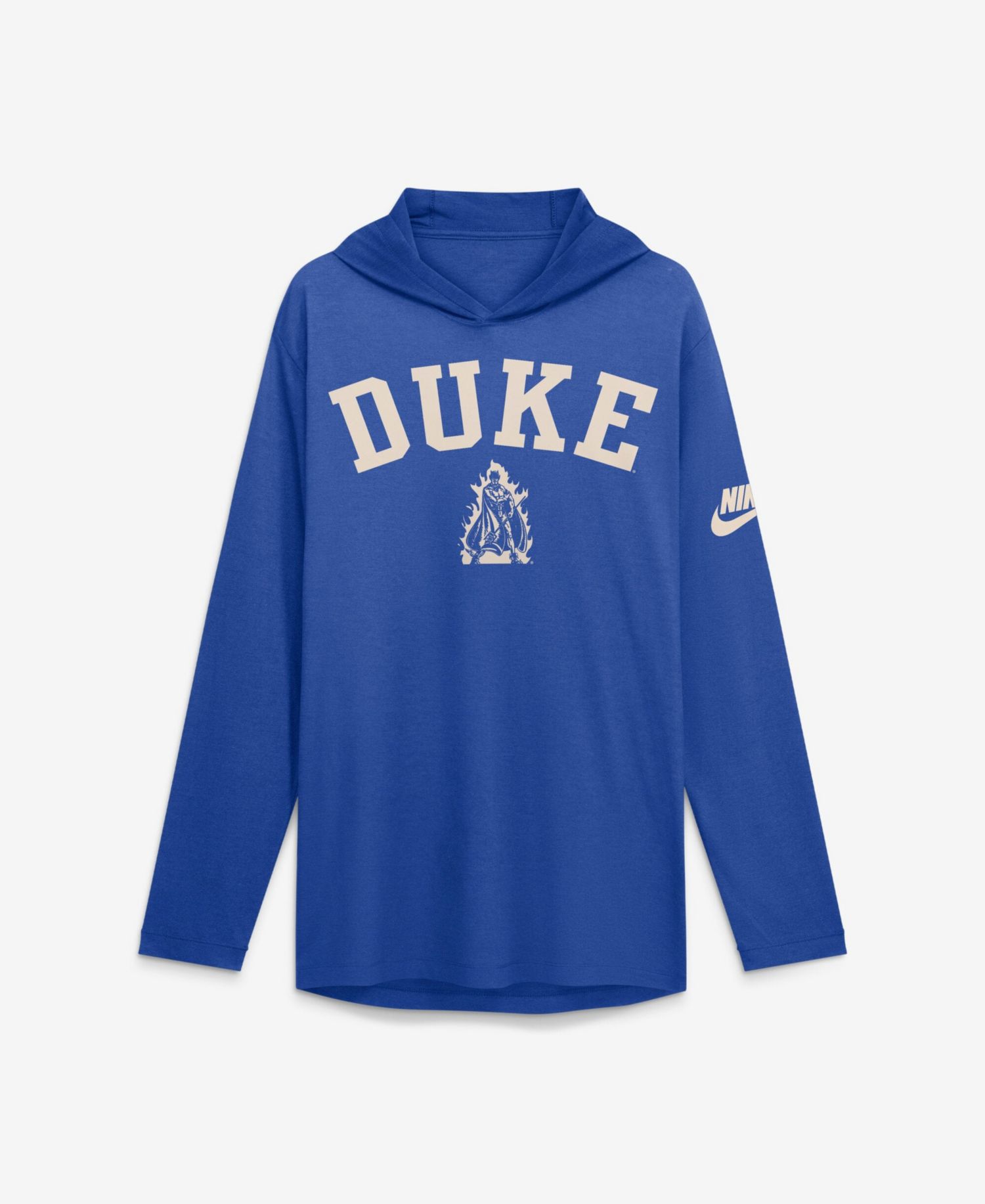 Men's Royal Duke Blue Devils Legacy Arch Tri-Blend Long Sleeve Hooded T-Shirt