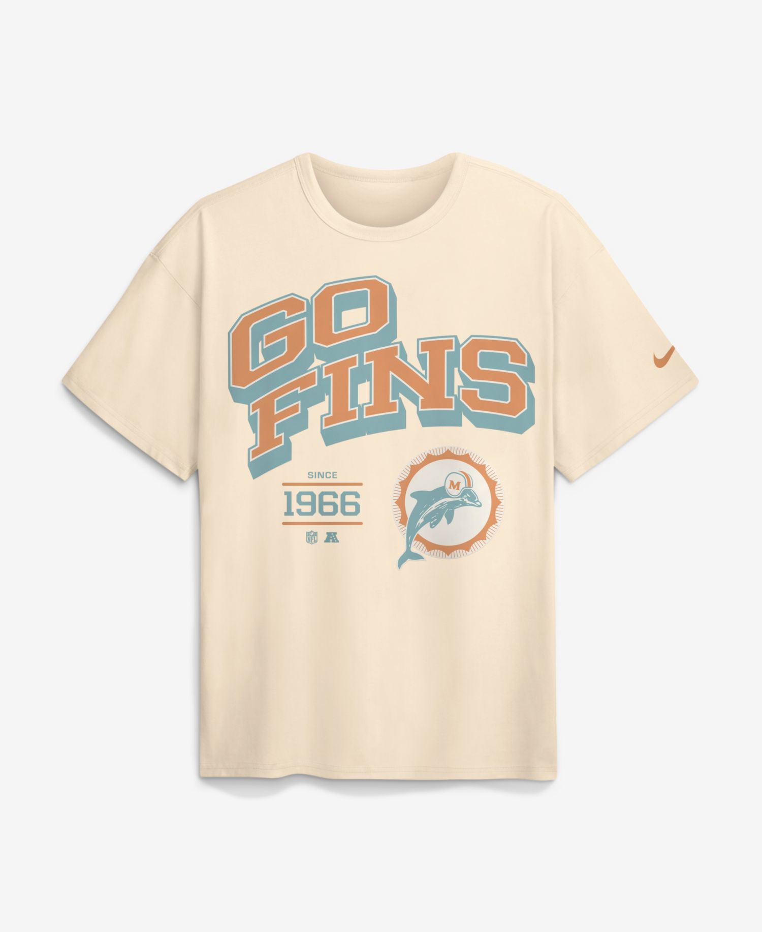Men's Natural Miami Dolphins Vintage Mod Blown Away Max90 T-Shirt