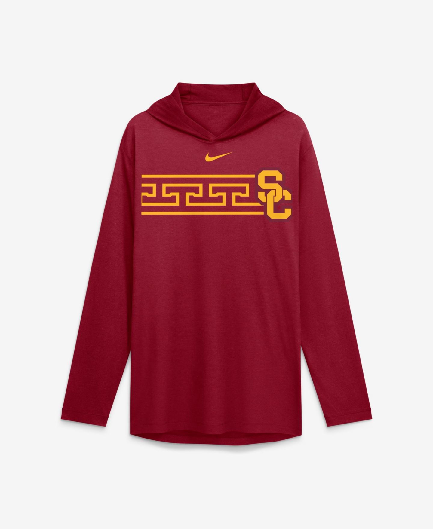 Мужская футболка Nike Cardinal USC Trojans Primetime Pattern Tri-Blend Dri-FIT Long Sleeve Hooded — фото 1