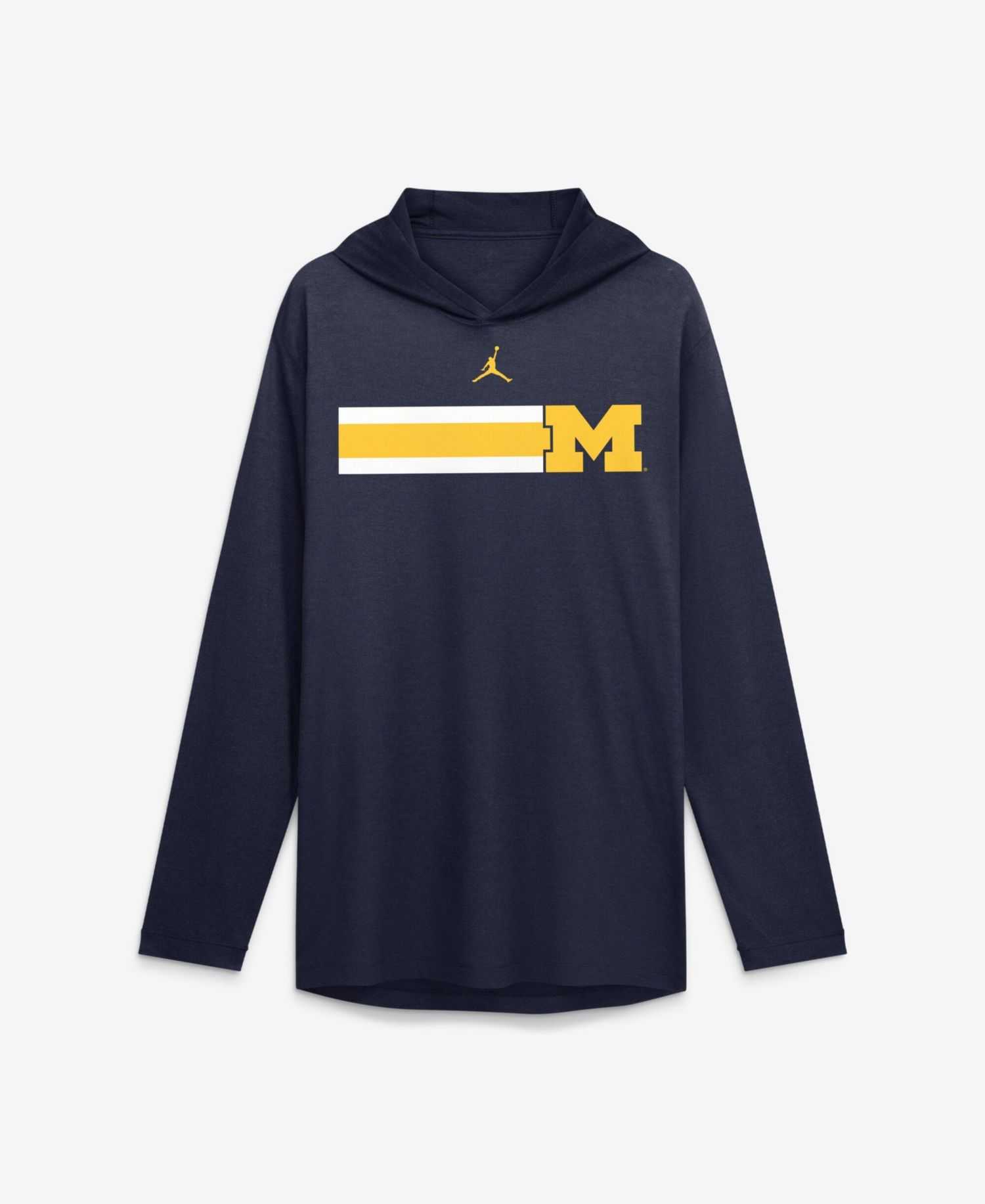 Men's Navy Michigan Wolverines Primetime Pattern Tri-Blend Dri-FIT Long Sleeve Hooded Sweatshirts