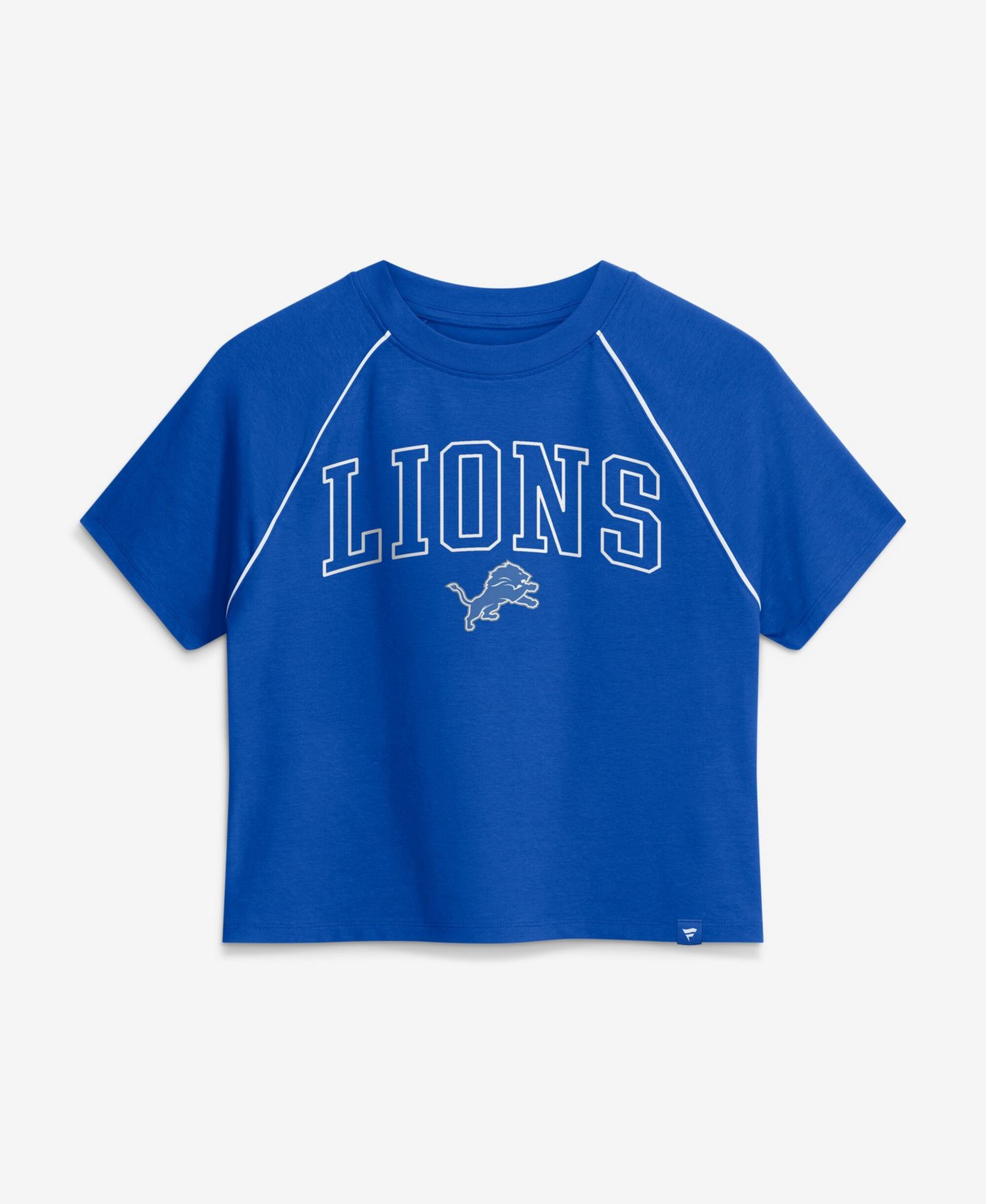 Women's Blue Detroit Lions Offensive Scheme Raglan Tri-Blend Cropped Top