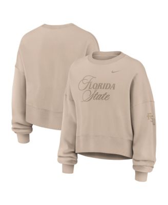 Women's Tan Florida State Seminoles Neutral Stance Collection Oversized Phoenix Fleece Sweatshirt