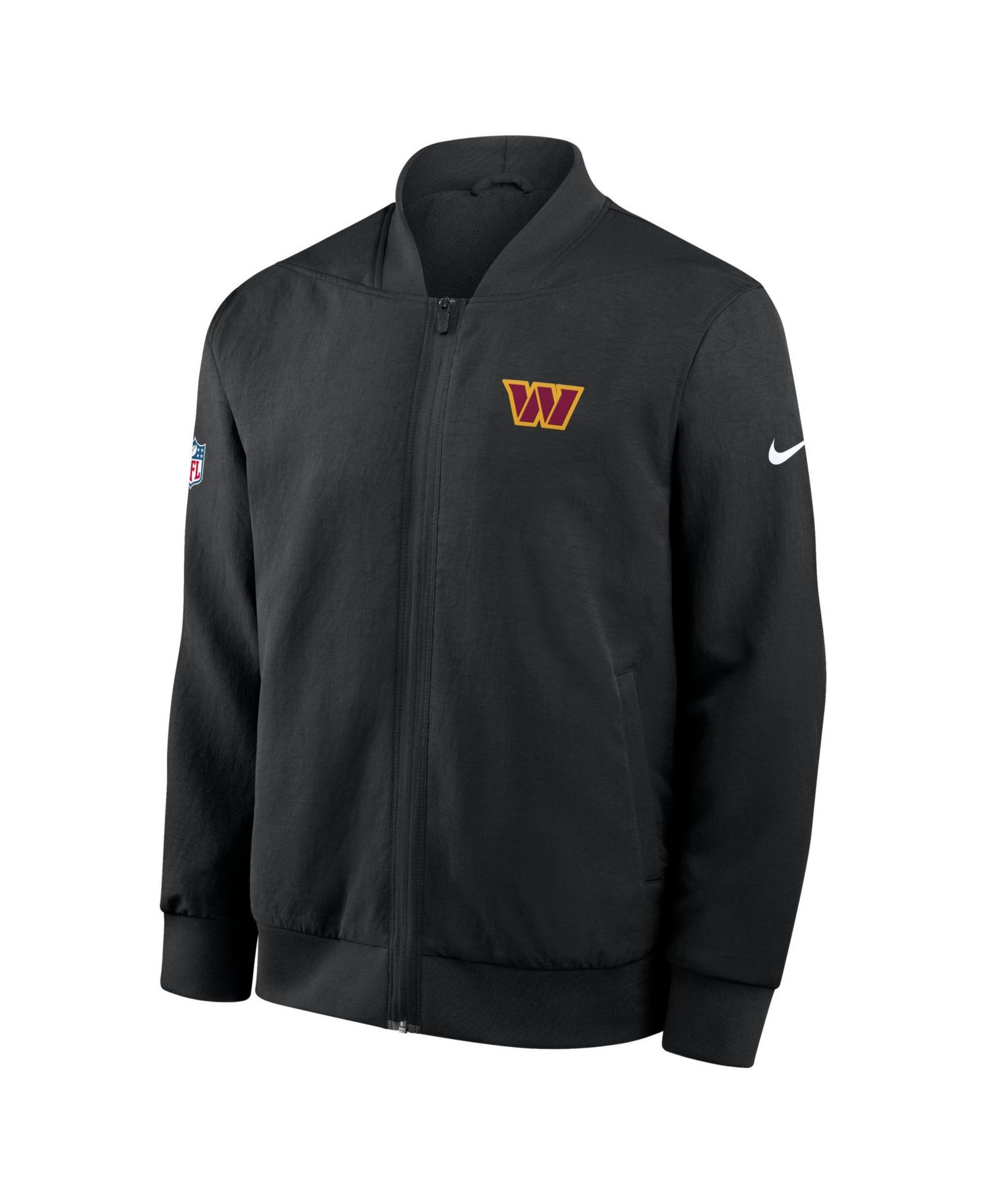 Men's Black Washington Commanders Sideline Powerful Blocking Full-Zip Dri-FIT Bomber Jacket