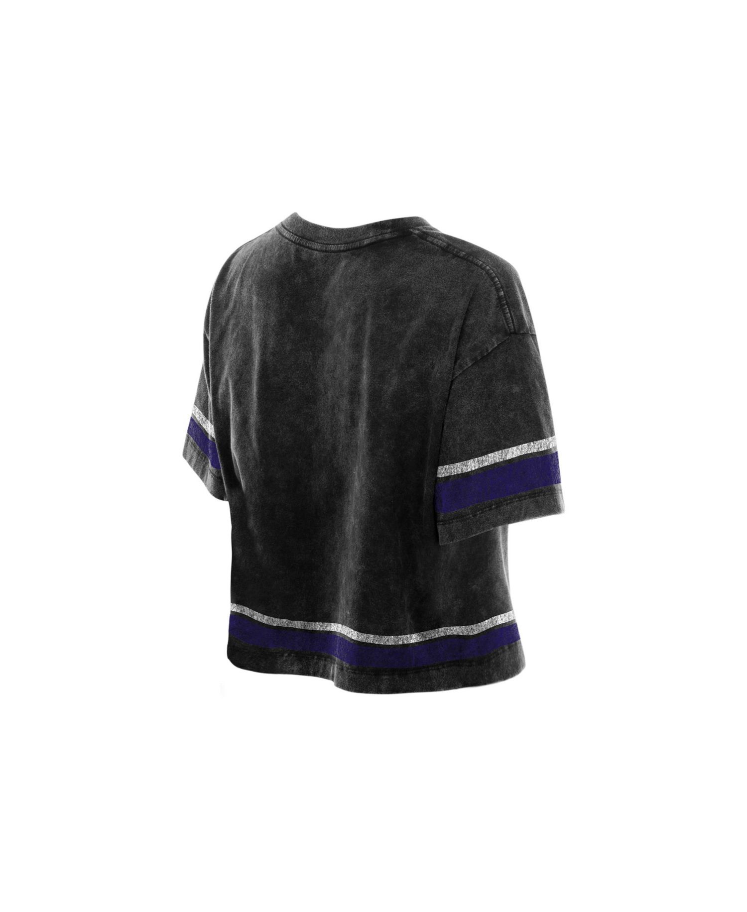 Women's Black Baltimore Ravens Lifestyle Mineral Wash Boxy Cropped T-Shirt