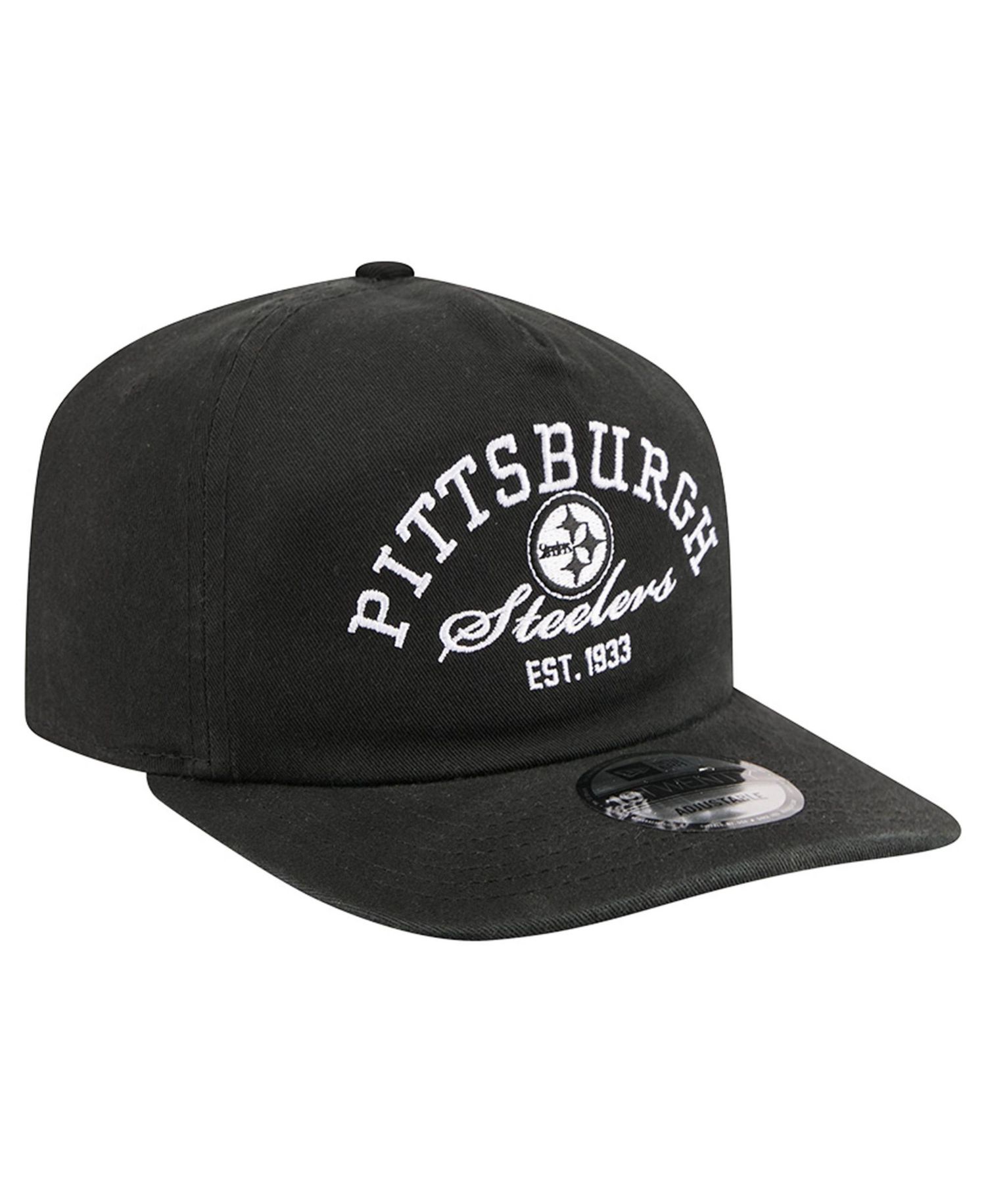 Men's Black Pittsburgh Steelers Stacked 19TWENTY Adjustable Hat