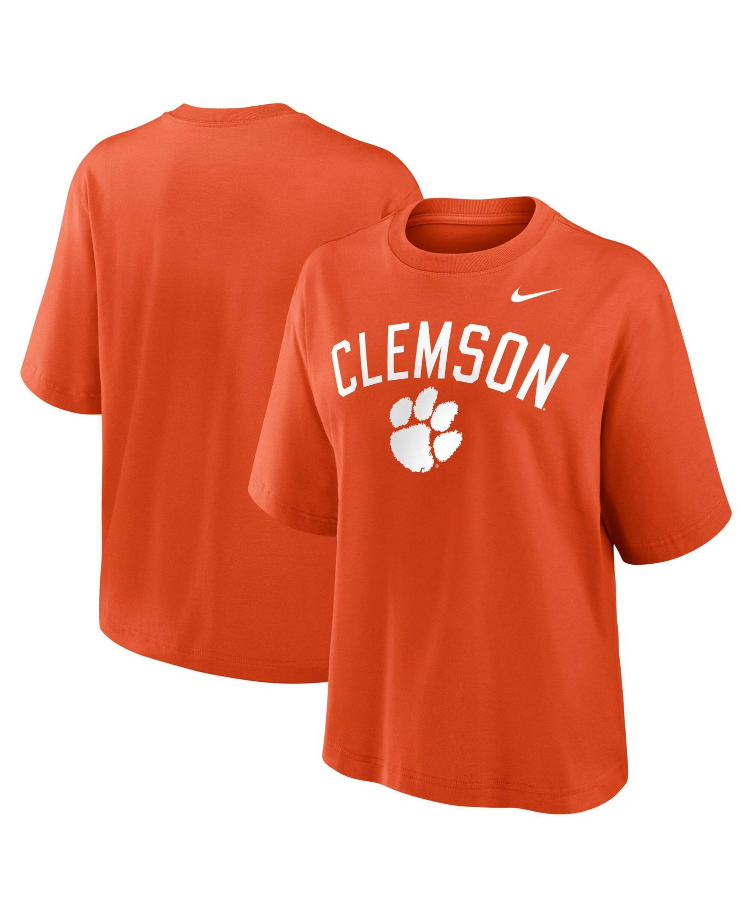 Women's Orange Clemson Tigers Arch Logo Boxy T-Shirt