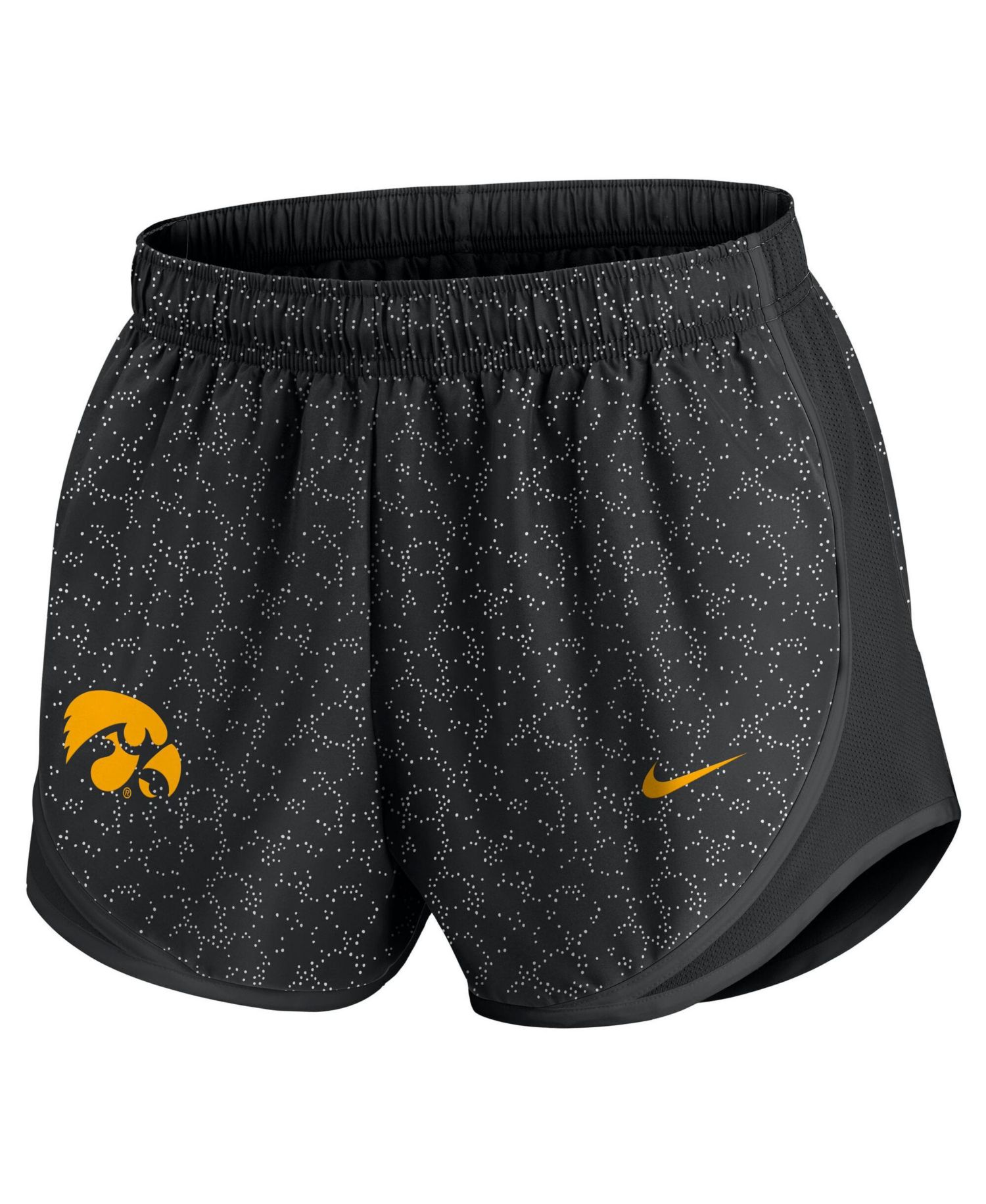 Women's Black Iowa Hawkeyes Tempo Pattern Dri-FIT Shorts