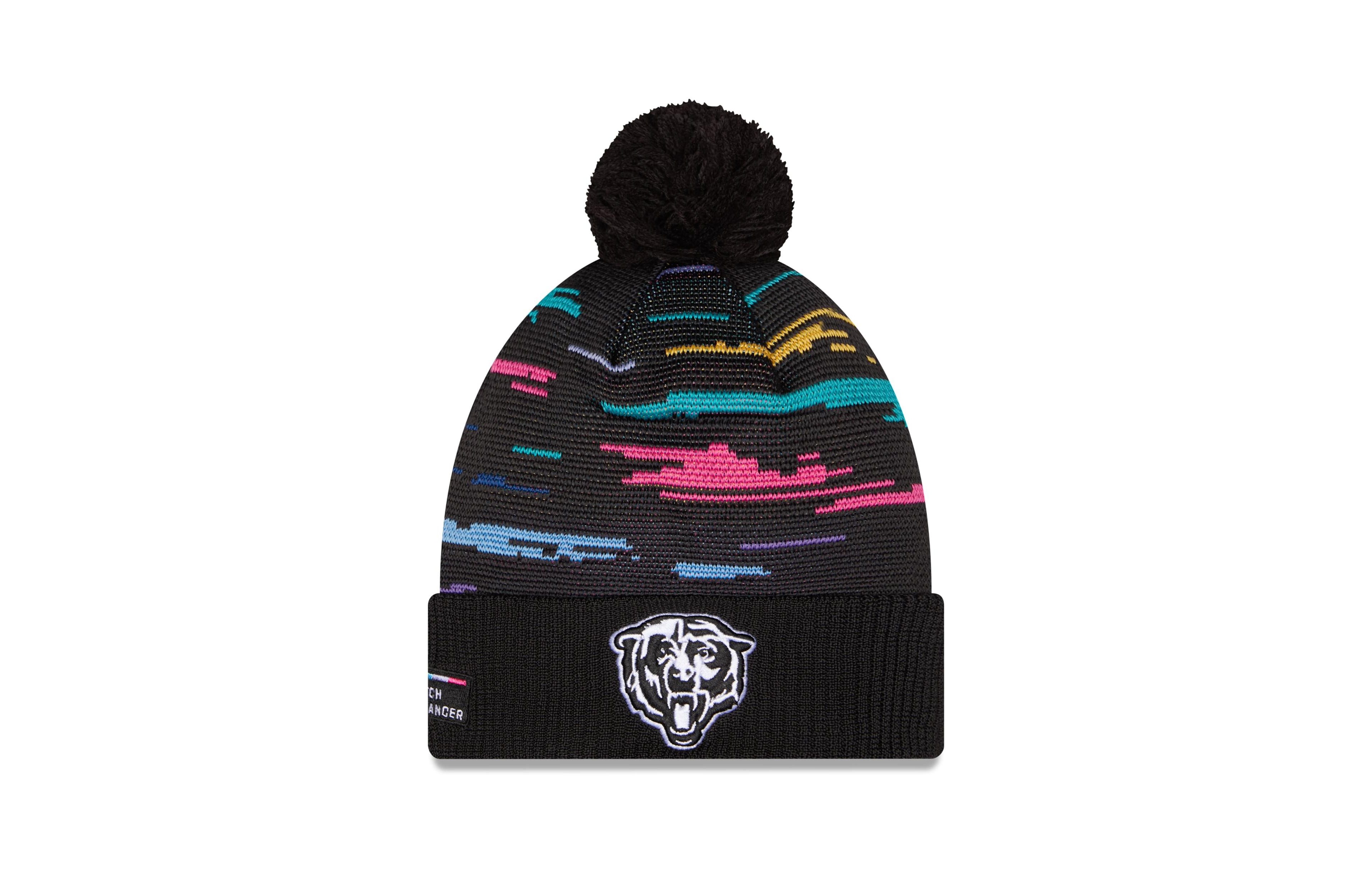 New Era Men's Black Chicago Bears 2026 Nfl Crucial Catch Cuffed Knit with Pom Hat