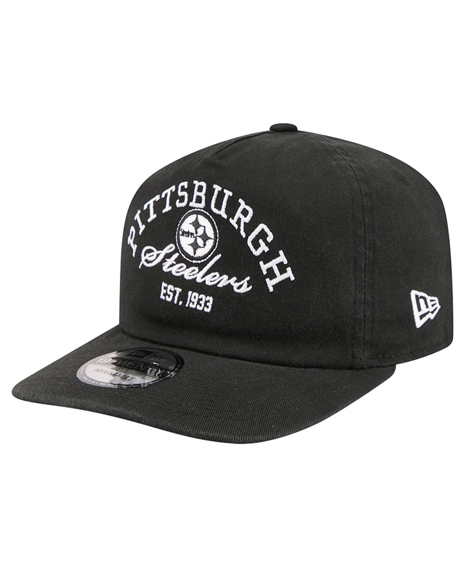 Men's Black Pittsburgh Steelers Stacked 19TWENTY Adjustable Hat