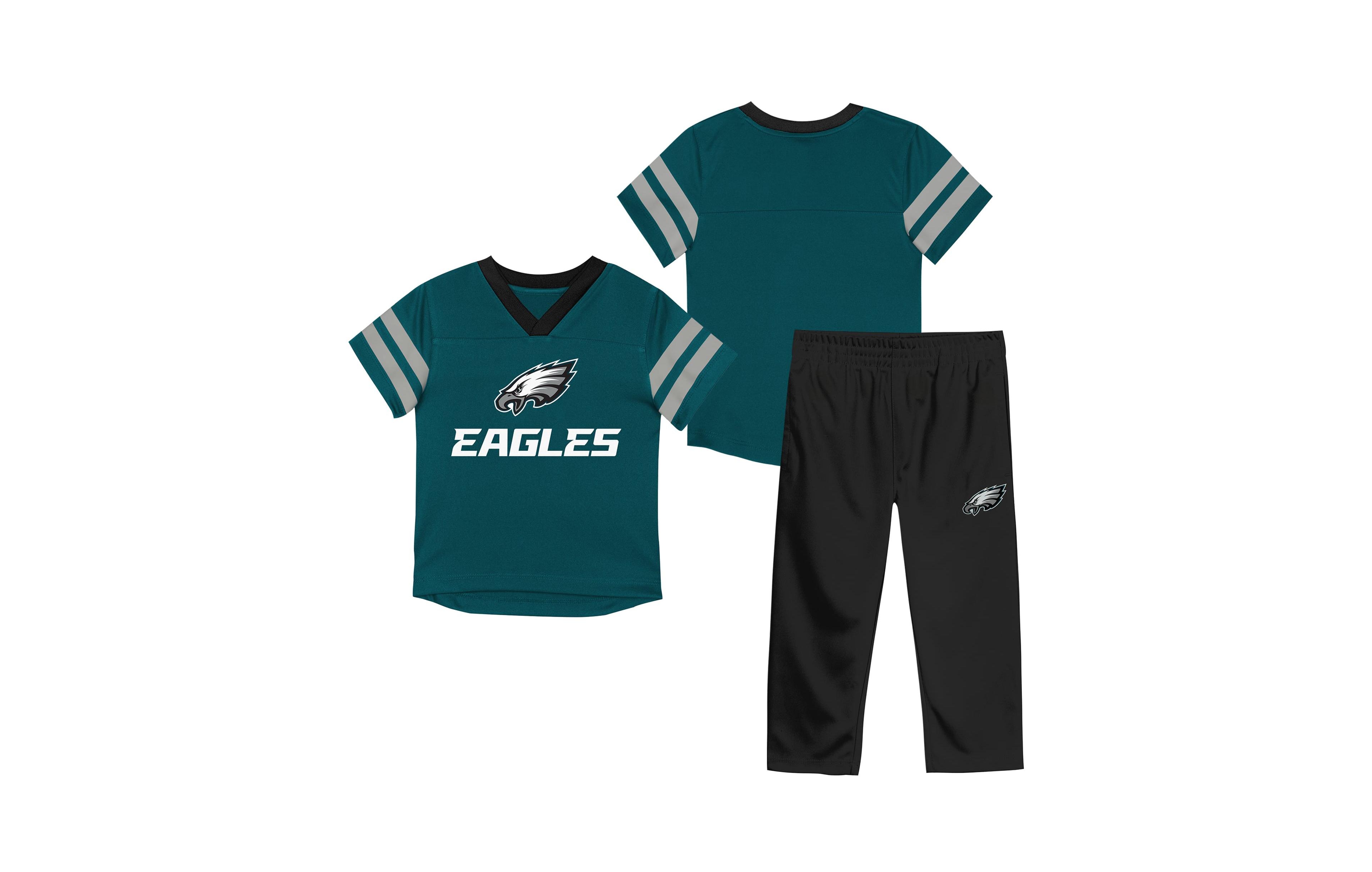 Outerstuff Toddler Midnight Green/Black Philadelphia Eagles Red Zone Jersey Top Pants Set