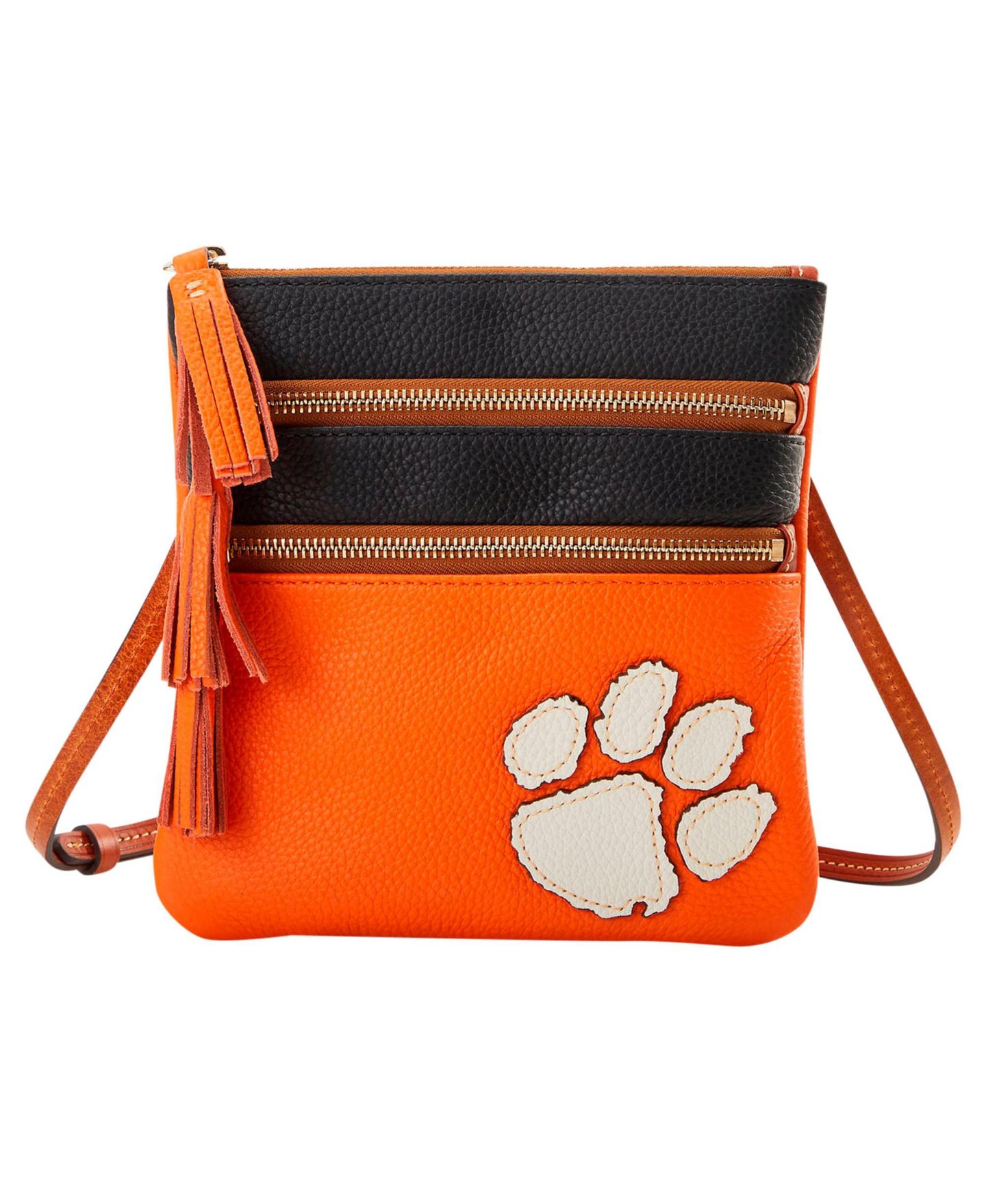 Женская сумка Dooney & Bourke Clemson Tigers Infield Triple Zip Crossbody Purse — фото 1