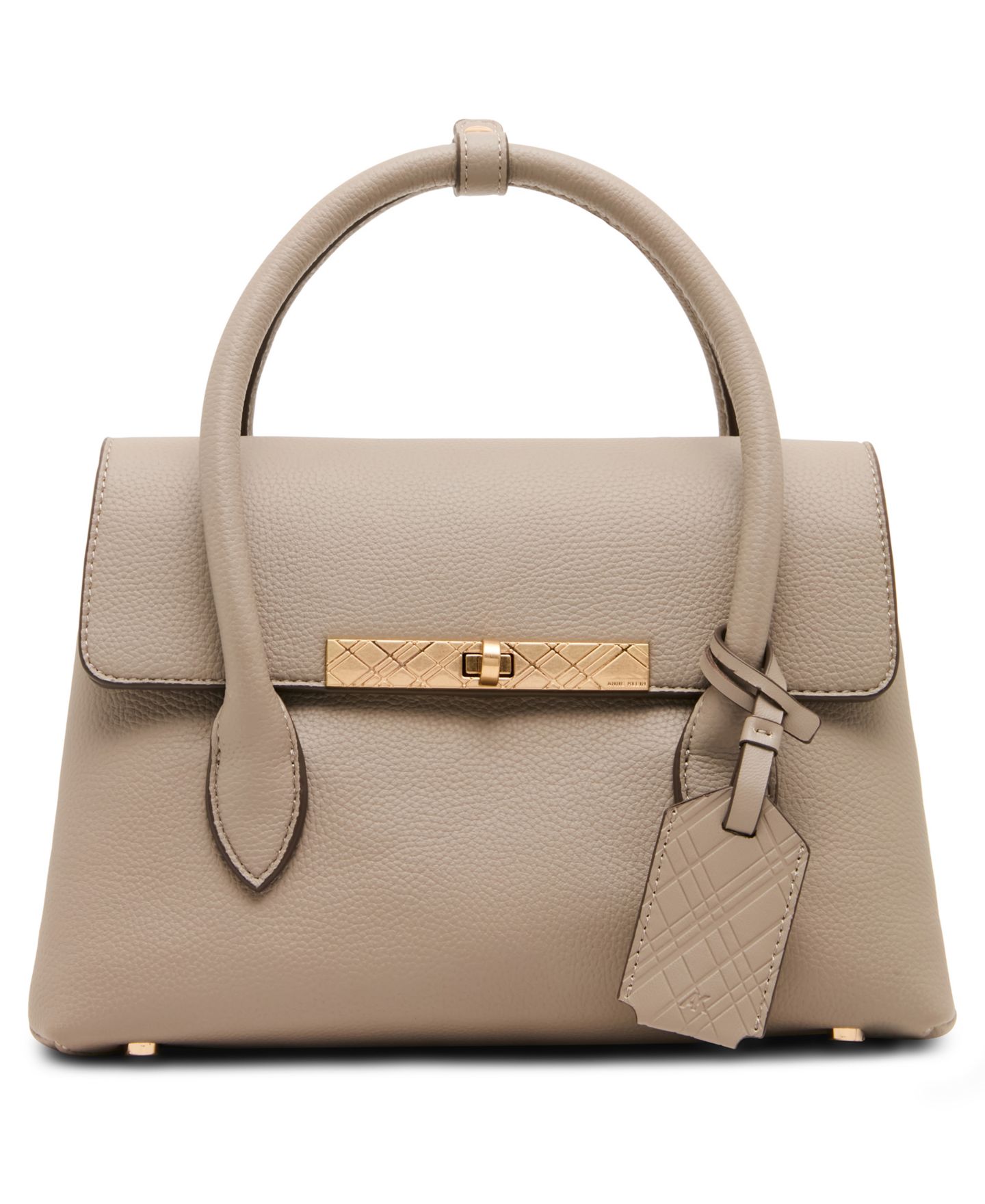 Женская сумка Anne Klein Medium Turn-Lock Convertible Strap Satchel Handbag, цвет: Бежевый — фото 1