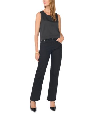 Women's Satin Crewneck Sleeveless Blouse
