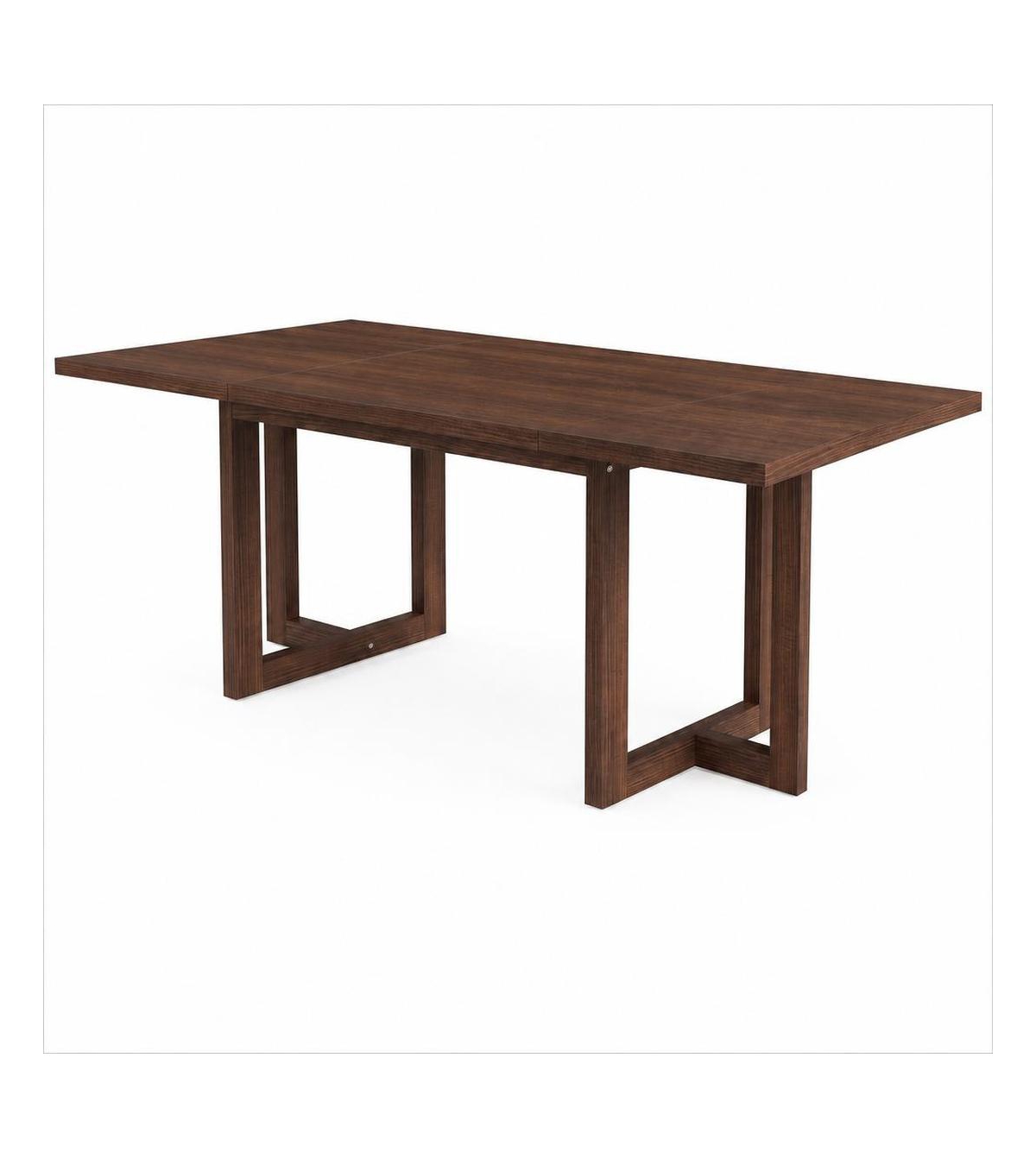 homfan 70.9" Dining Table with H-Shape Legs â Dinner Table for 6-8 People, Modern Wood Kitchen Table for Dining Room and Kitchen - Dark Brown