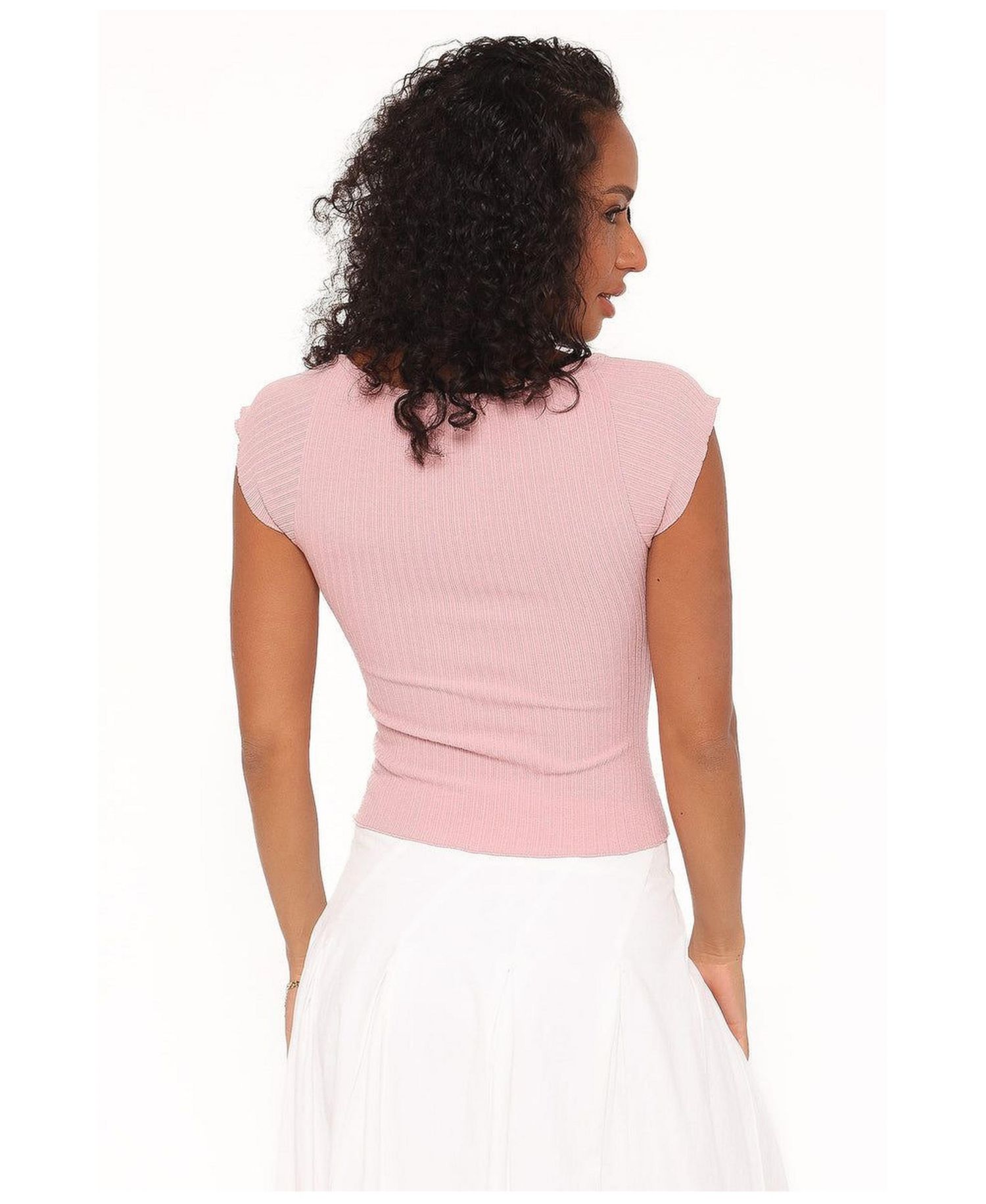 Women's Maura Sweetheart-Neckline Short-Sleeve Top