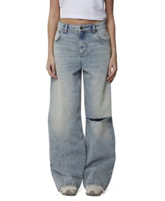 Women's Wide-Leg Mid-Rise Ripped Jeans
