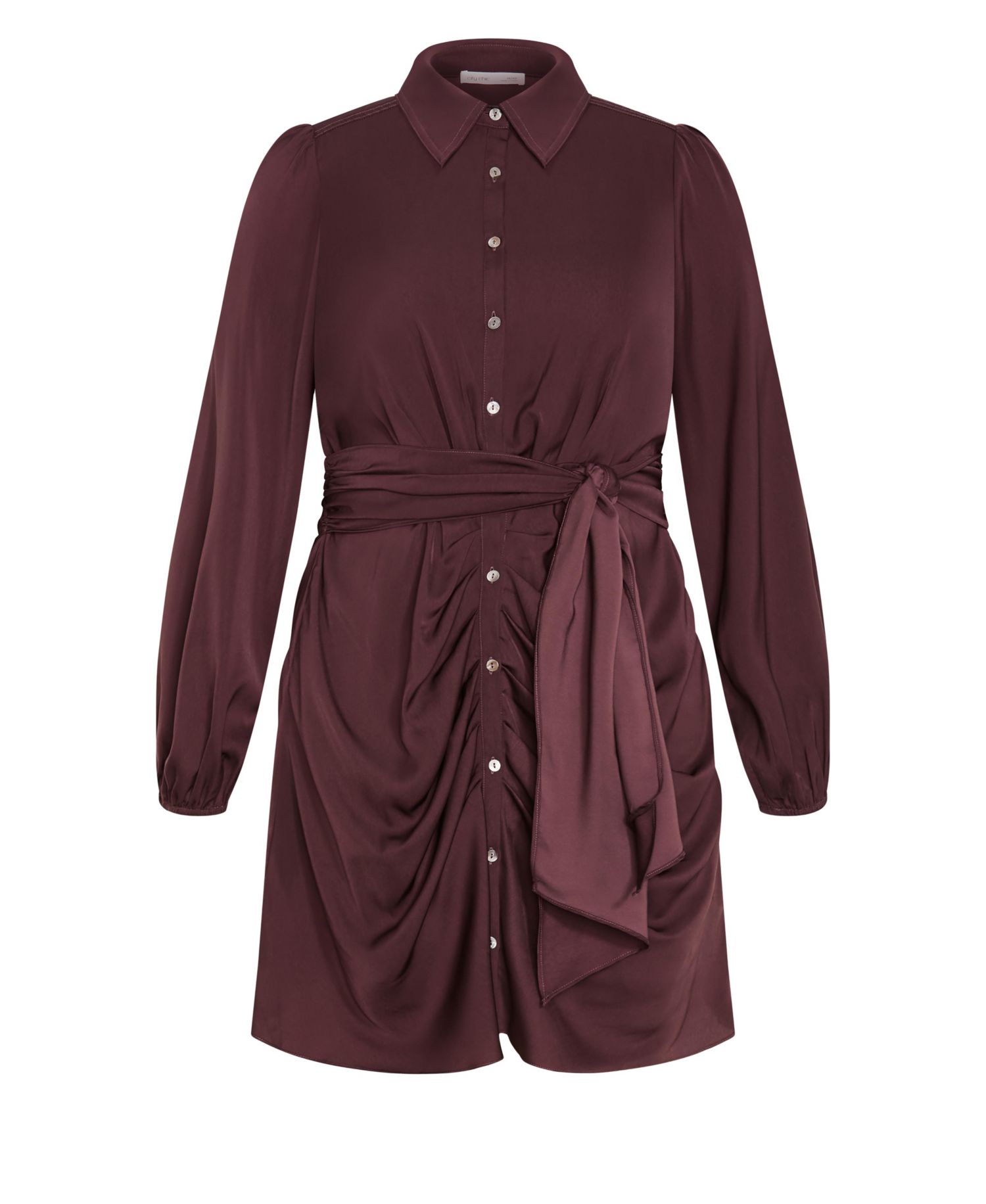 Plus Size Lianna Long Sleeve Midi Shirt Dress