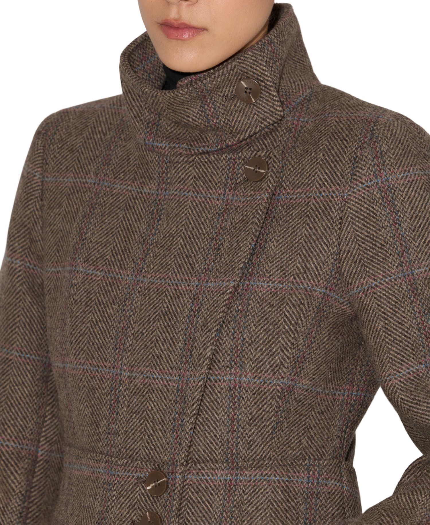 Women's Suzan-Hc Wool-Blend Herringbone Plaid Coat
