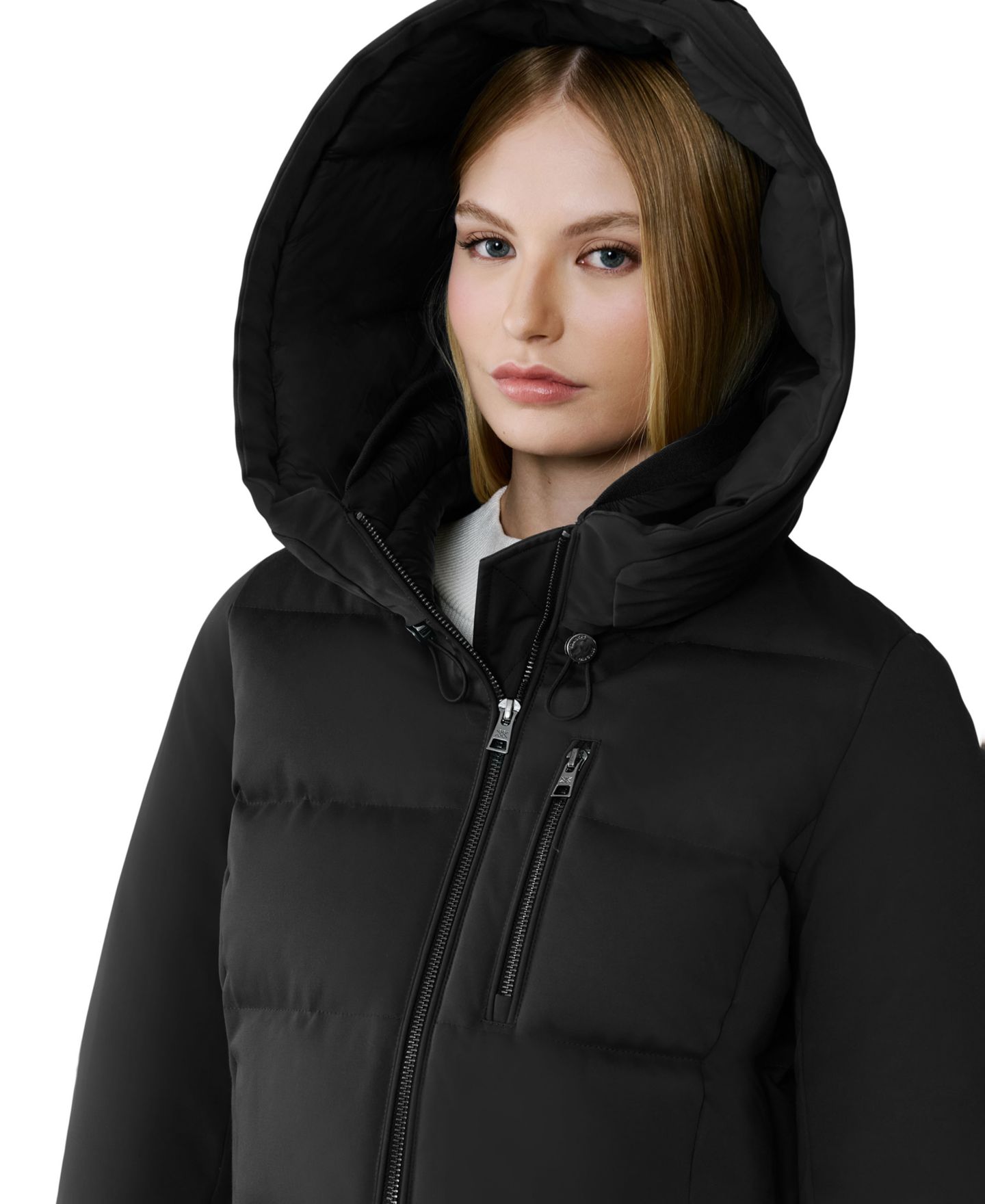 Женская куртка Soia & Kyo Hooded Zip-Front Down Puffer, цвет: Чёрный — фото 6