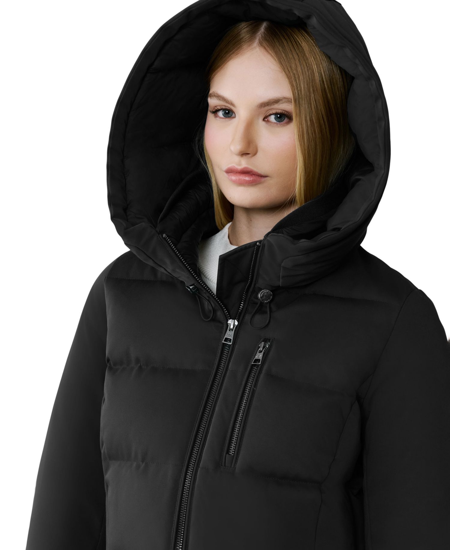 Women's Hooded Zip-Front Down Puffer Coat