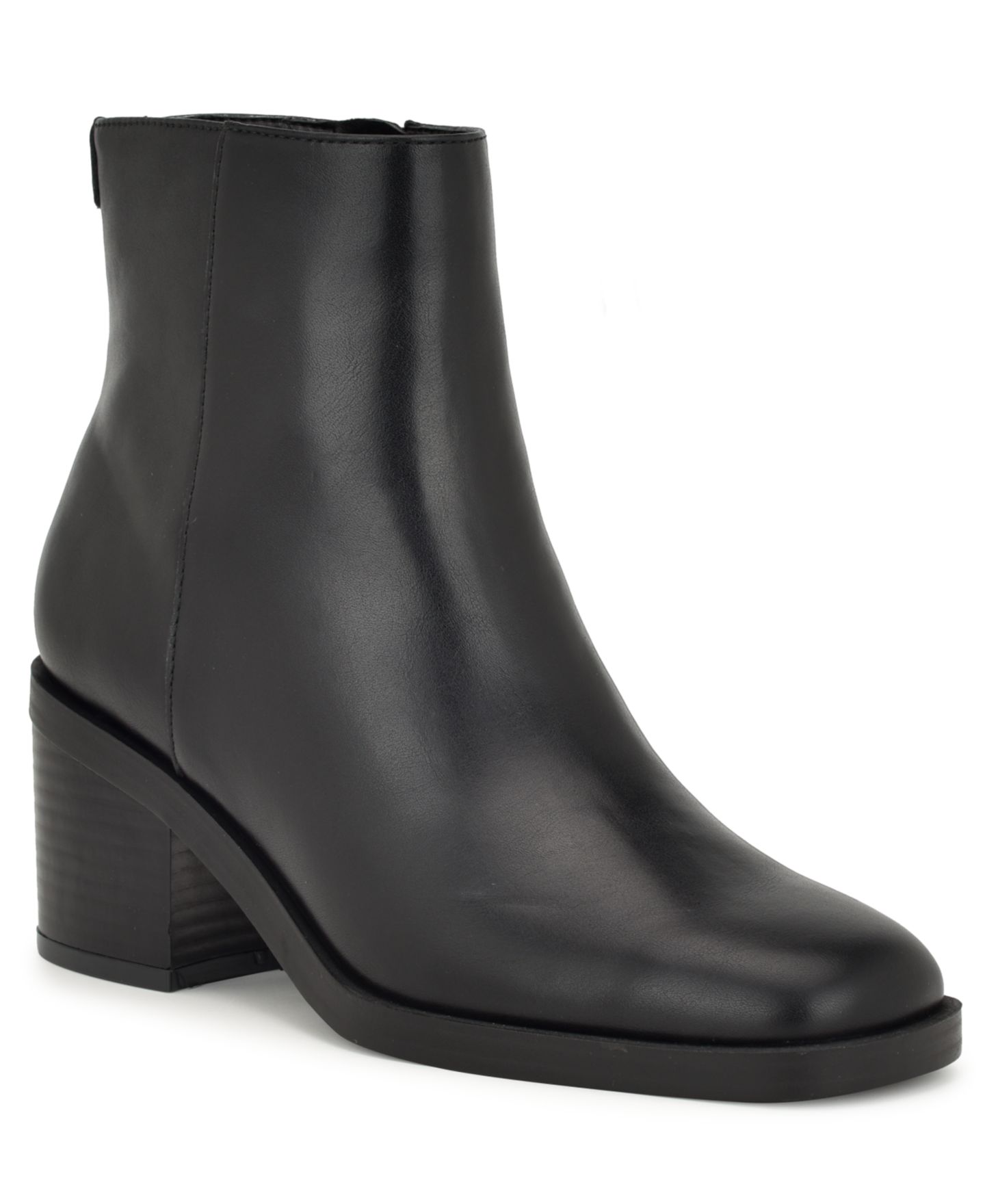Женские ботинки Nine West Amatto Square Toe Block Heel Booties, цвет: Чёрный — фото 1