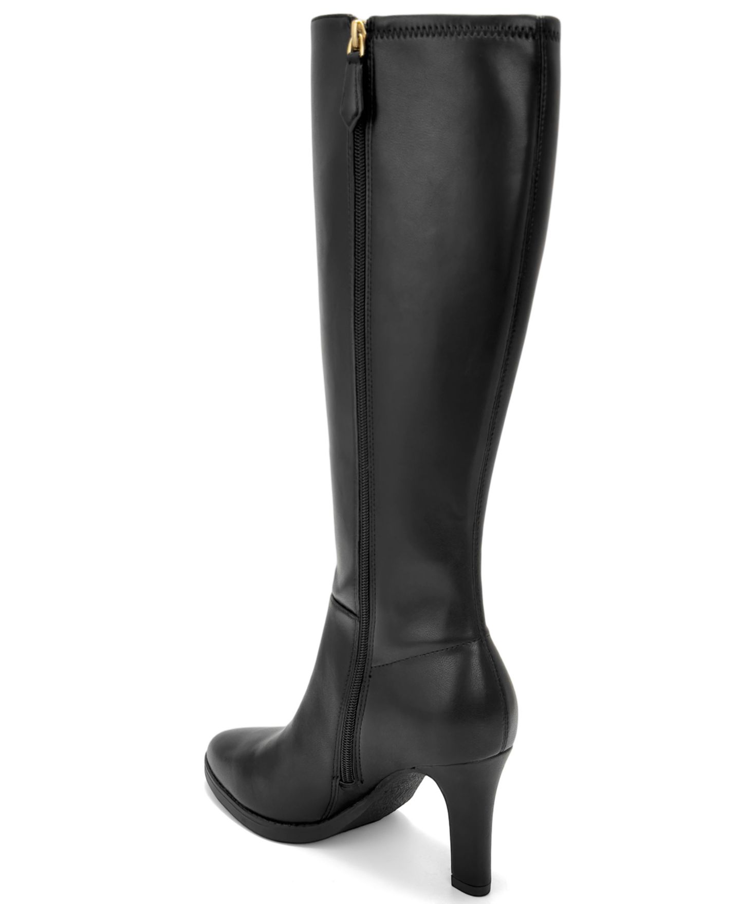 Женские ботинки Aerosoles Lynx Zipper Tall Dress Boots, цвет: Чёрная искусственная кожа — фото 6