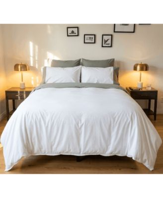 Bicolor Percale Duvet Cover Set