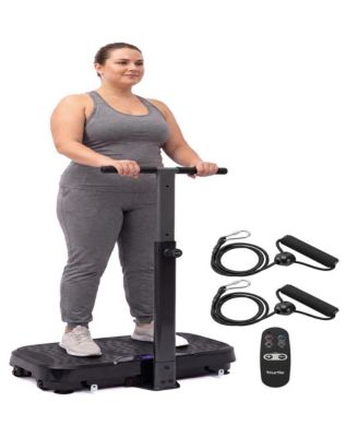 Vibration Plate Exercise Machine with Handlebar, 1-99 Speeds, 10 Programs, Remote Control for Home Fitness