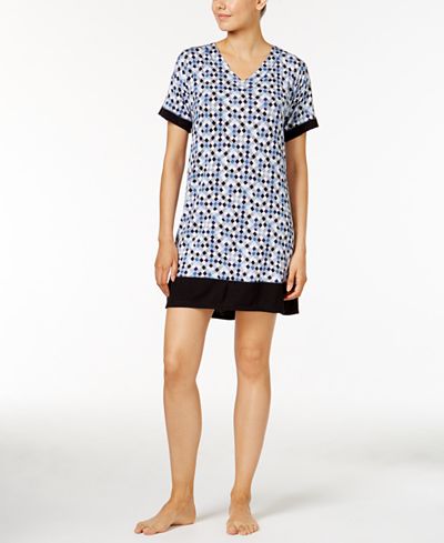 DKNY Contrast-Trimmed Printed Sleepshirt, A Macy's Exclusive Style