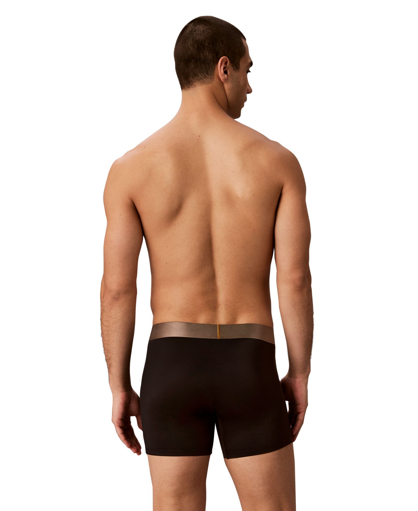 Мужские боксеры-брифы Calvin Klein из матовой микрофибры со стрейчем, Bronze, цвет: Чёрный — фото 6