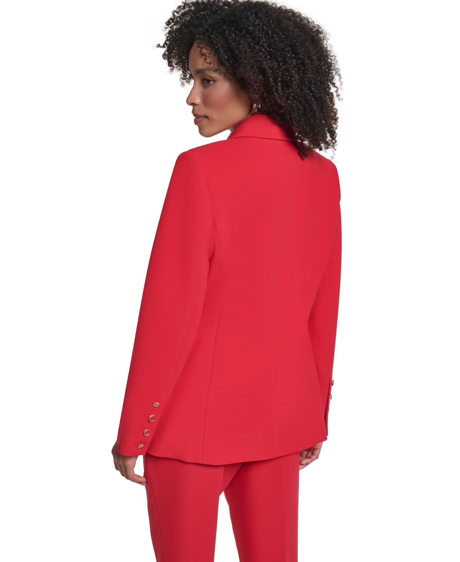 Women's Double-Breasted Shoulder-Padded Blazer