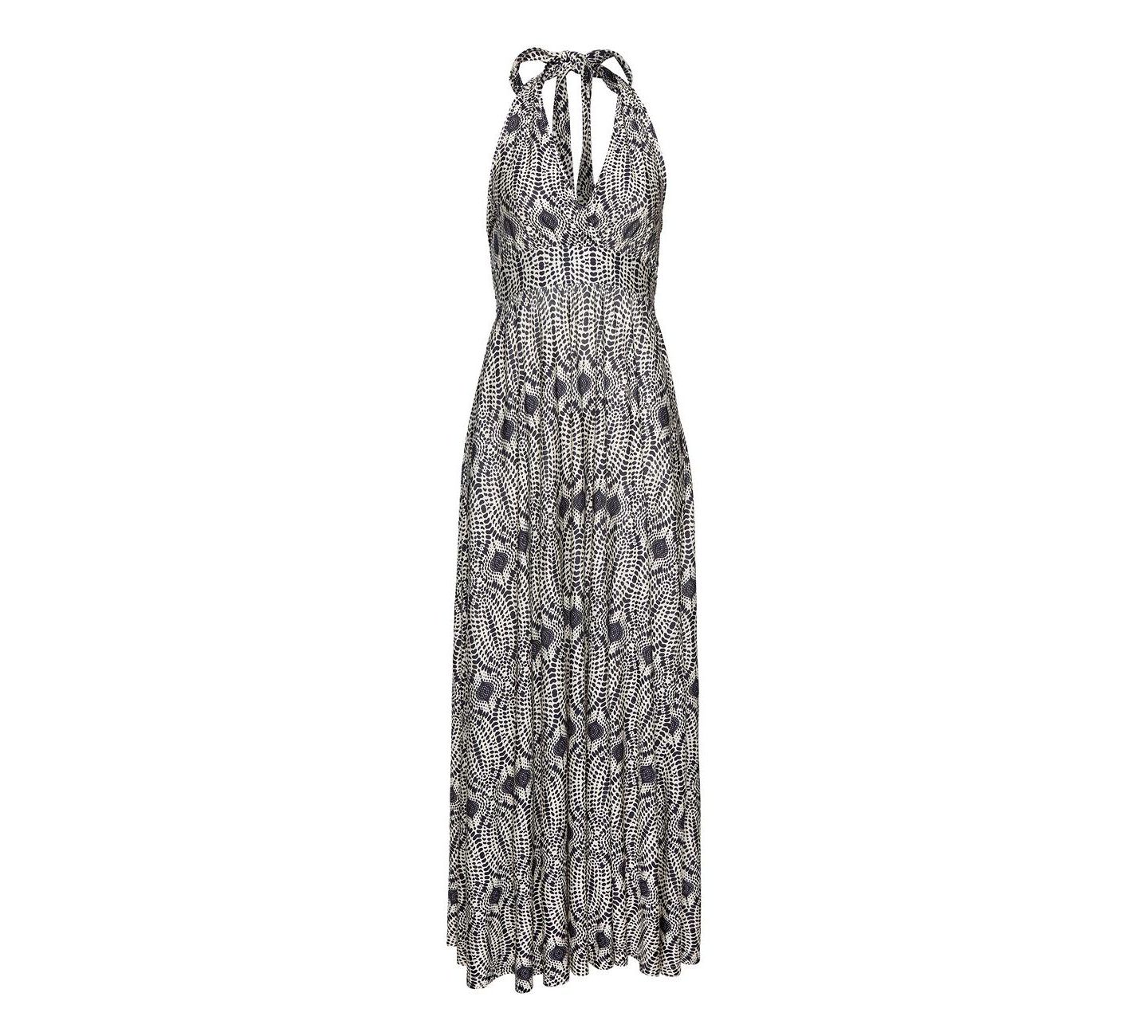 Женское платье Lascana Halter Empire-Waist A-Line Maxi, цвет: Тёмно-синий песочный — фото 4