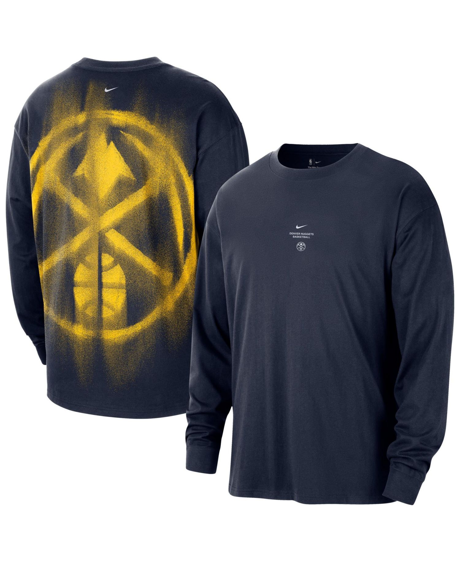 Men's Navy Denver Nuggets 2026 Standard Issue Pre-Game Performance Long Sleeve T-Shirt