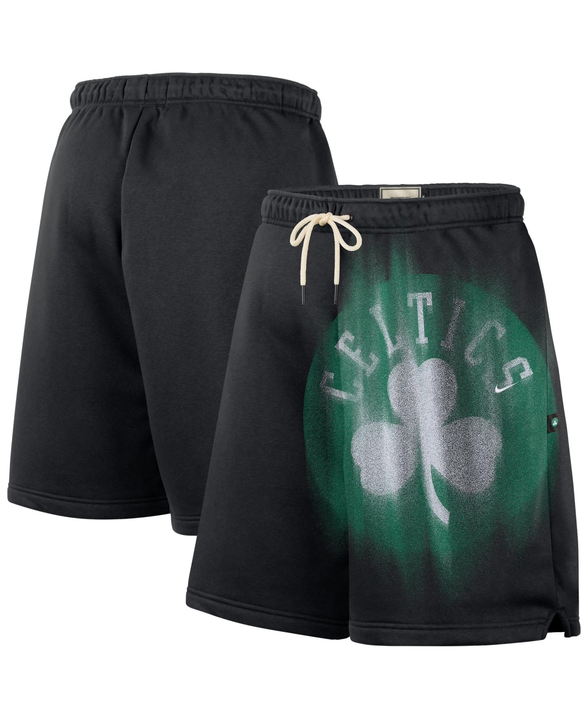 Nike Men's Black/ White Boston Celtics Icon Practice Fleece Shorts