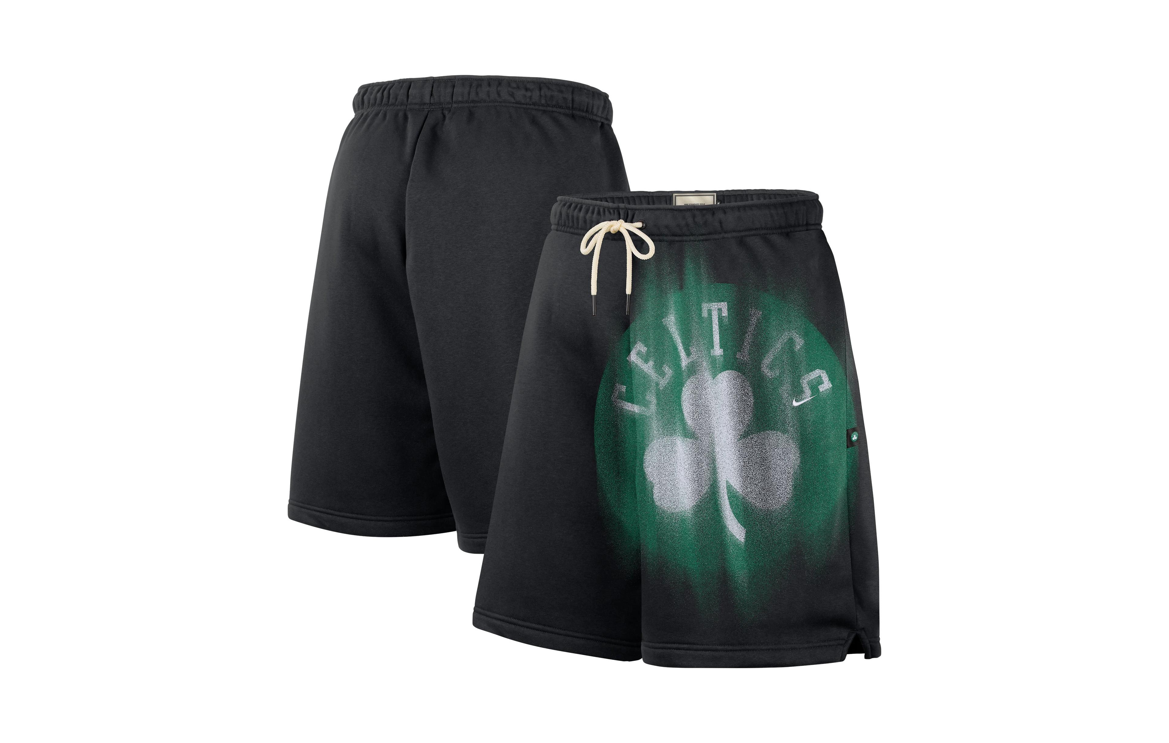 Nike Men's Black/ White Boston Celtics Icon Practice Fleece Shorts