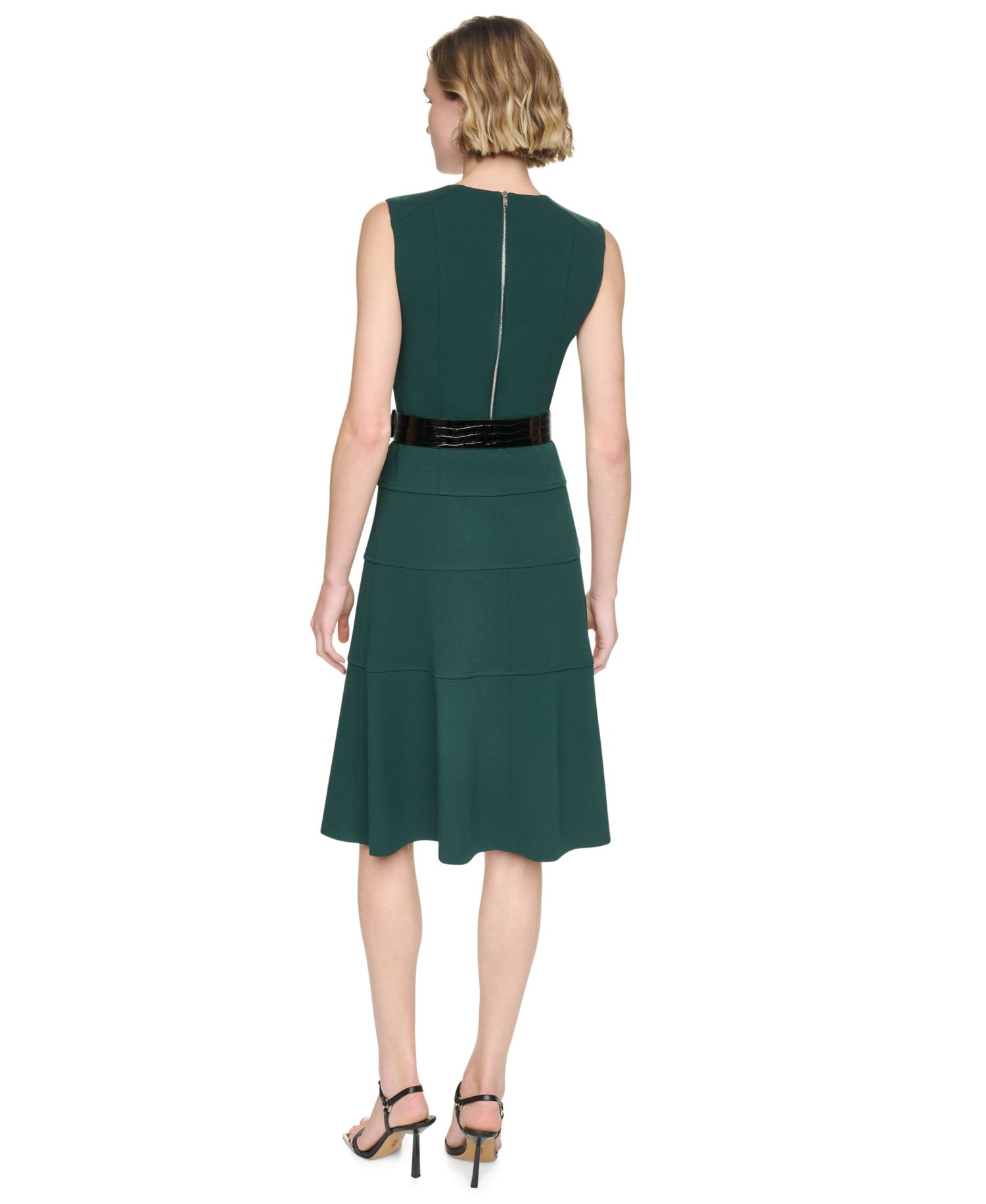 Petite Sleeveless V-Neck A-Line Dress