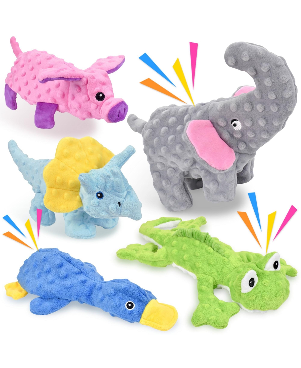 Magicorange Stuffed Squeaky Plush Dog Toy Set Animal Shapes For All Dogs - Open Miscellaneous 961