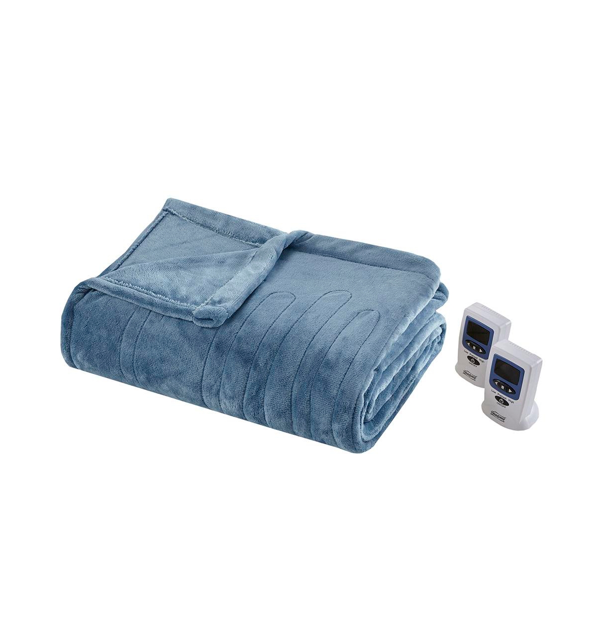 BR54-0659 Heated Plush Blanket, Sapphire Blue - Full