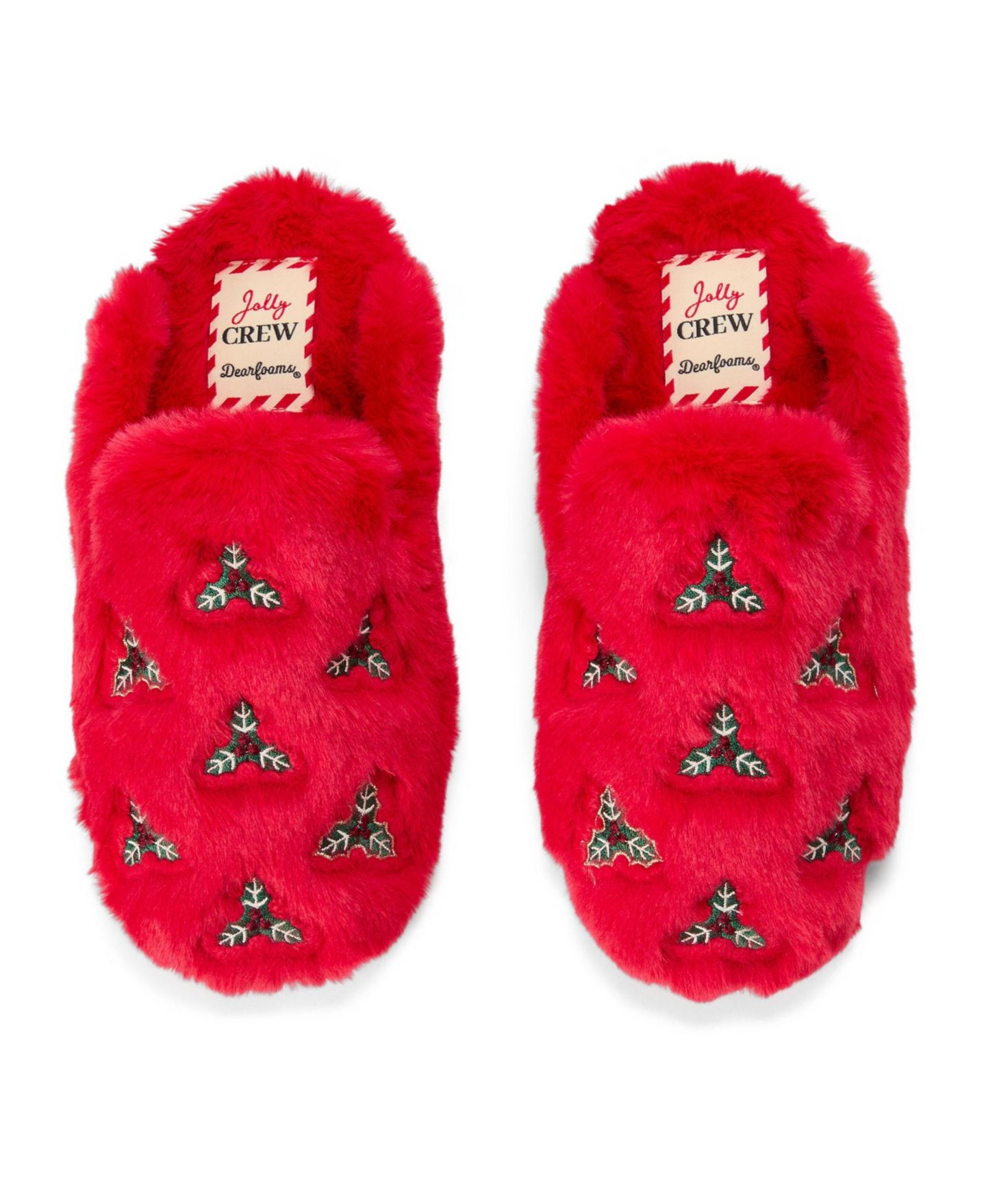 Женские тапочки Dearfoams Holiday Fur Shaped Tab Scuff Slippers, цвет: Cayenne — фото 4