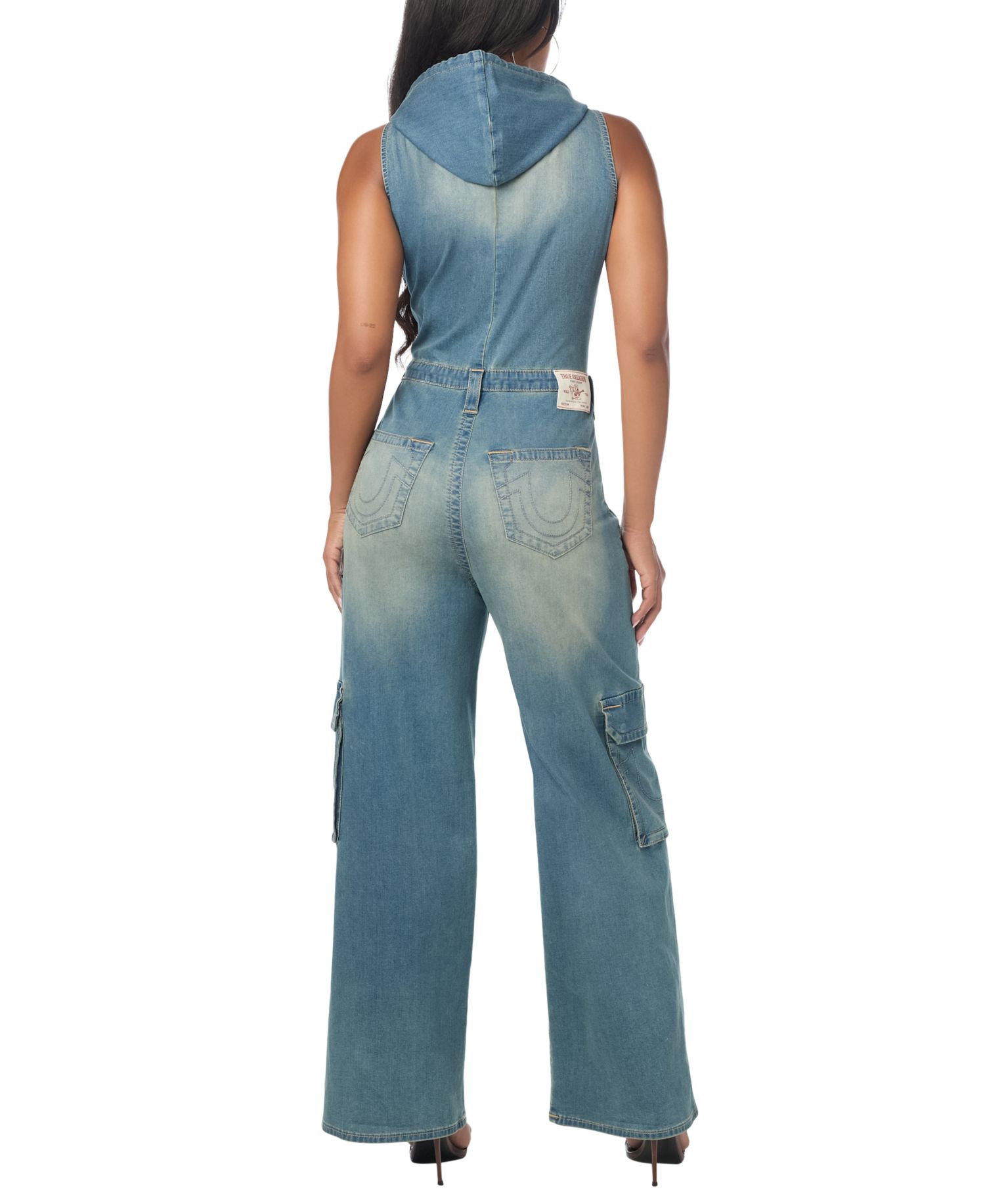 Women's Cargo Wide-Leg Sleeveless Jumpsuit