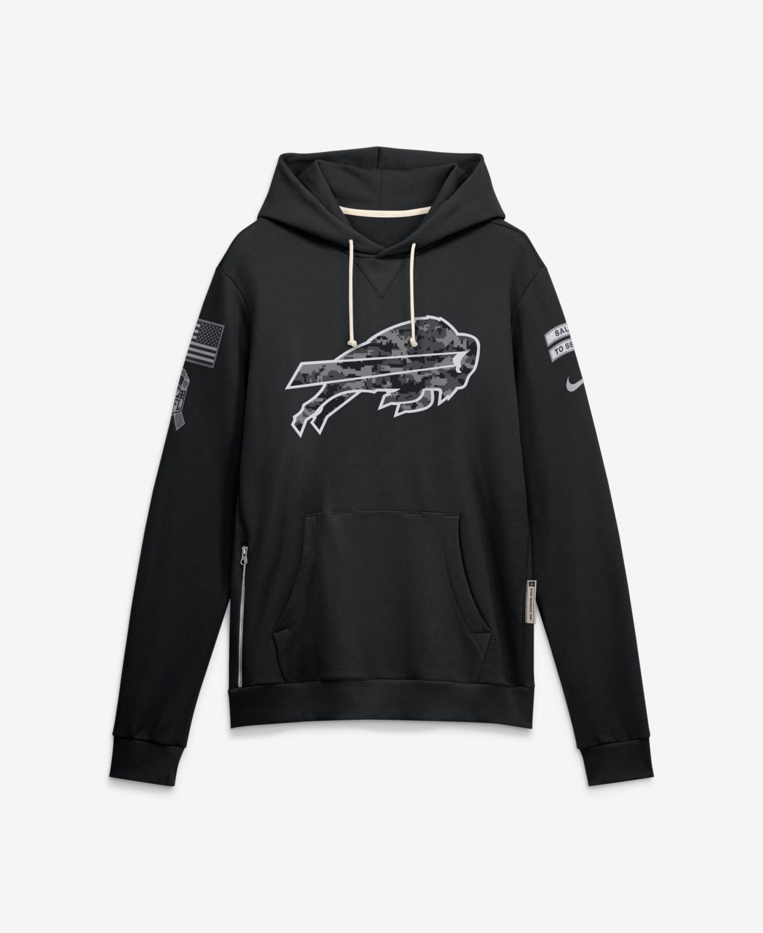 Men's Black Buffalo Bills 2026 Salute to Service Sideline Pullover Hoodie