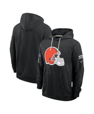Men's Black Cleveland Browns 2026 Salute to Service Sideline Pullover Hoodie
