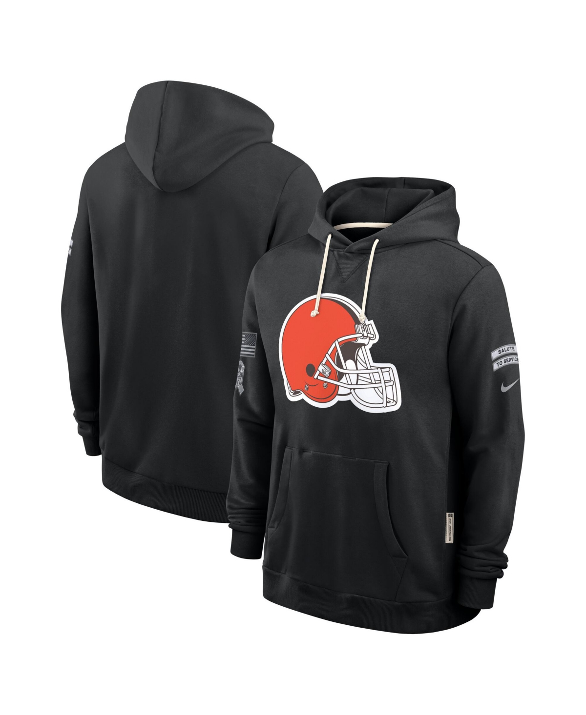 Cleveland Browns Salute to Service Sideline Nike Men's Dri-FIT NFL Pullover Hoodie in Black | 03AZ00AA28-CYB